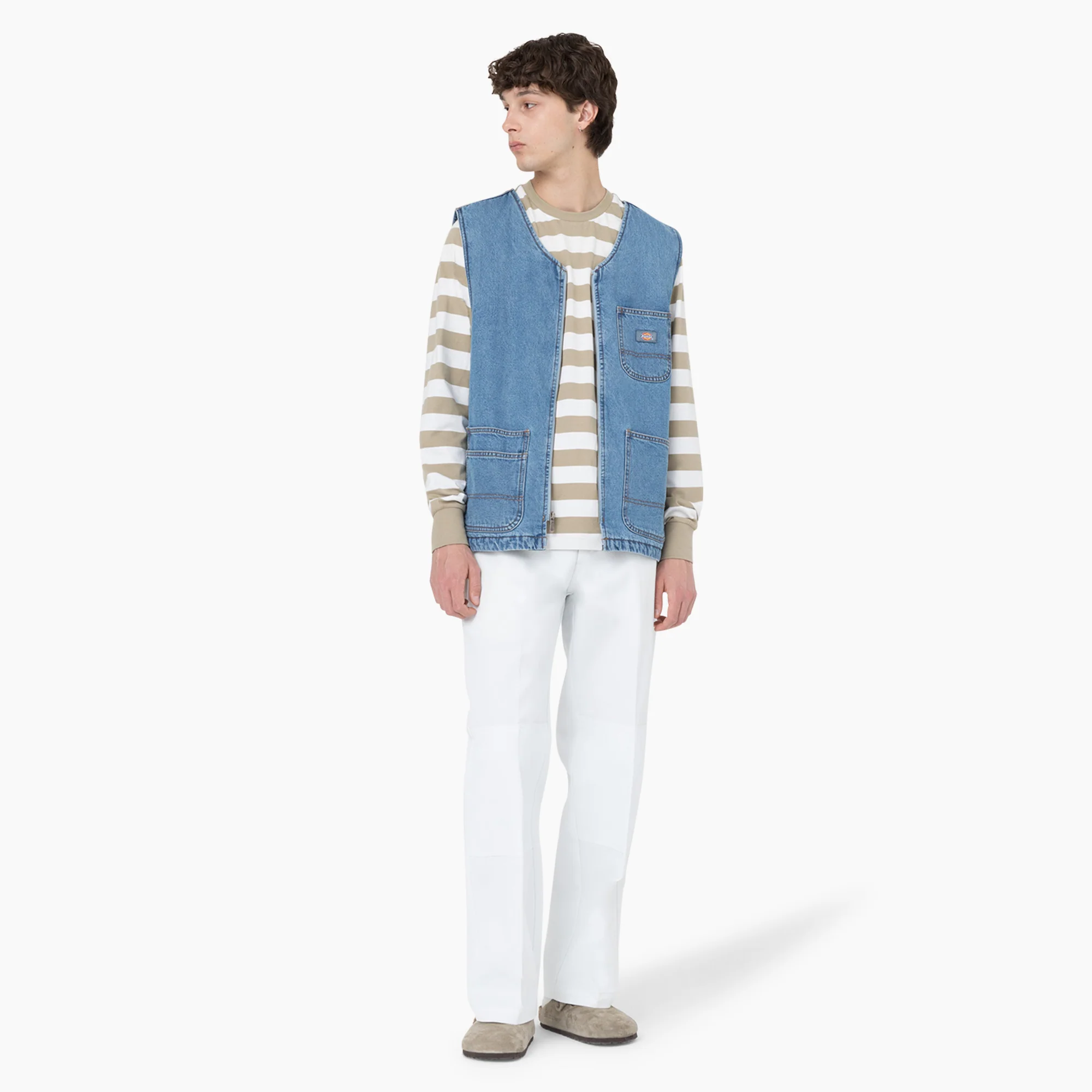 Denim Zip Front Vest - Image 3