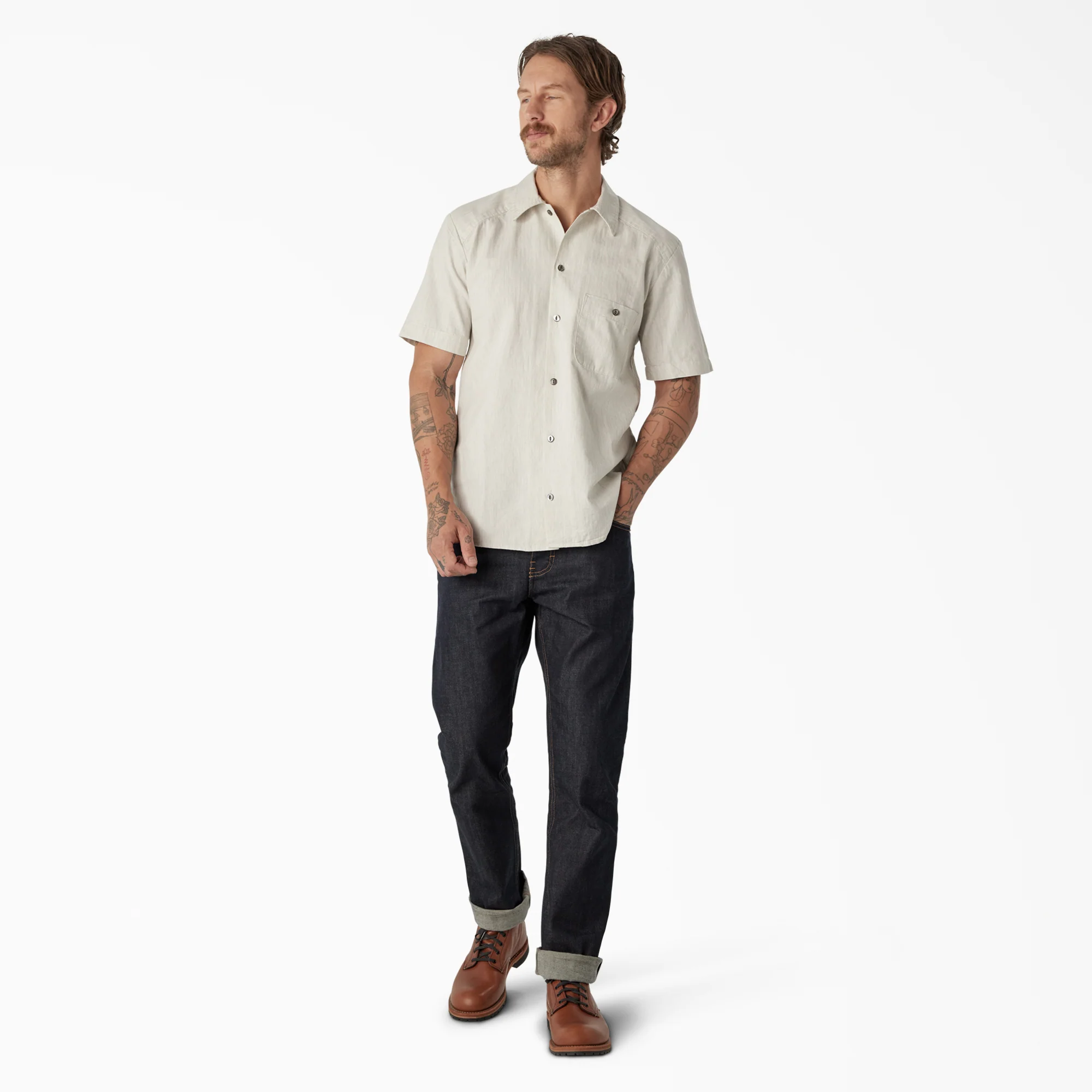 Dickies 1922 Short Sleeve Textured Weave Shirt - Image 4