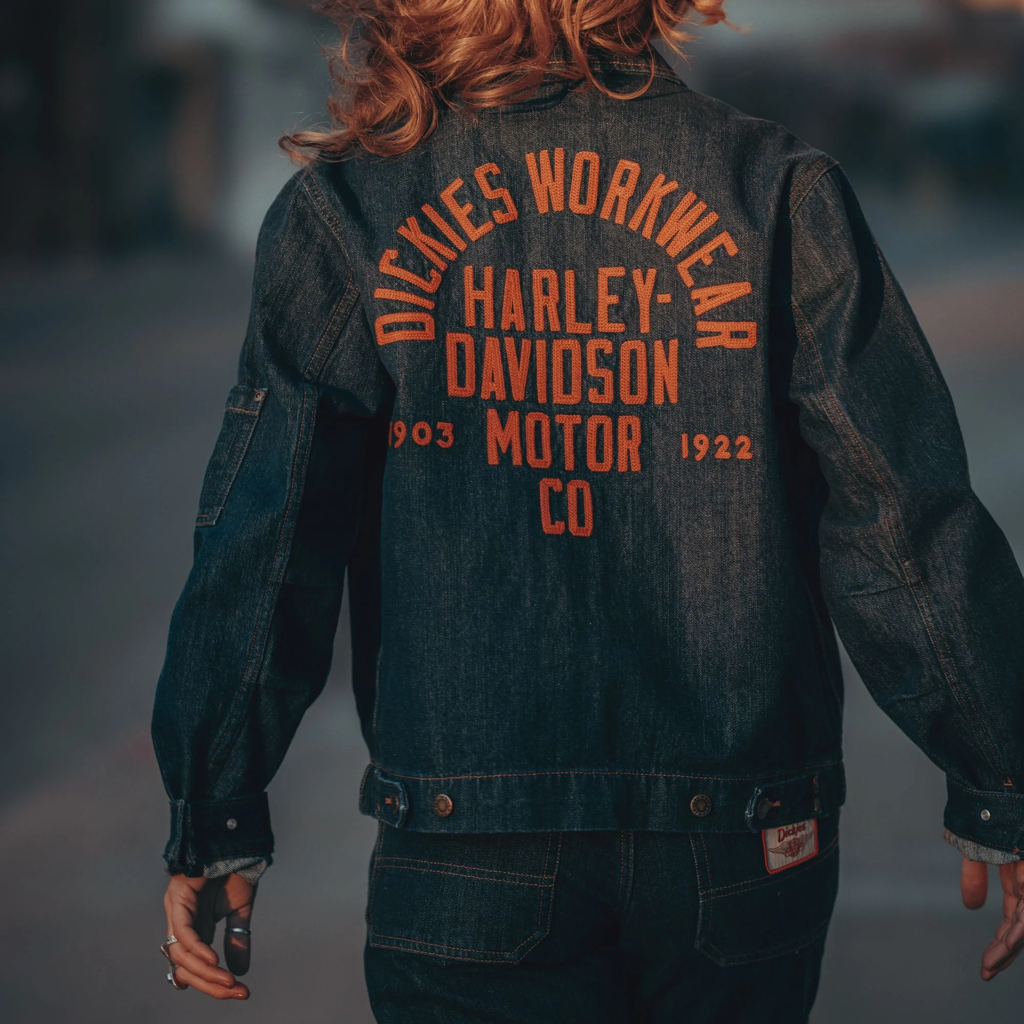 Dickies x Harley-Davidson® Boxy Fit Embroidered Denim Jacket - Image 3