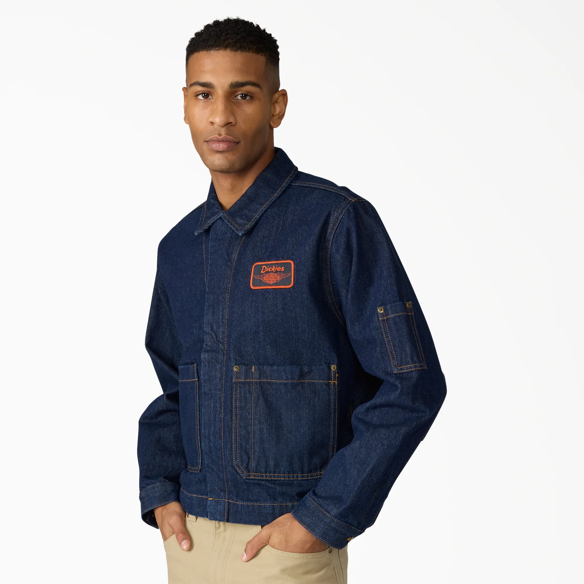Dickies x Harley-Davidson® Boxy Fit Embroidered Denim Jacket - Image 4