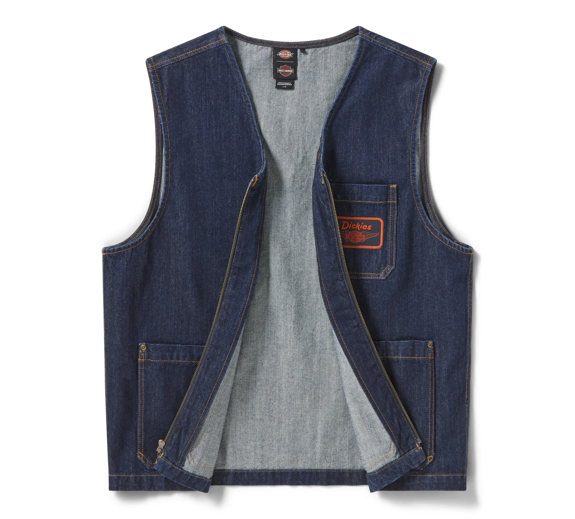 Dickies x Harley-Davidson® Denim Zip-Up Vest - Image 10