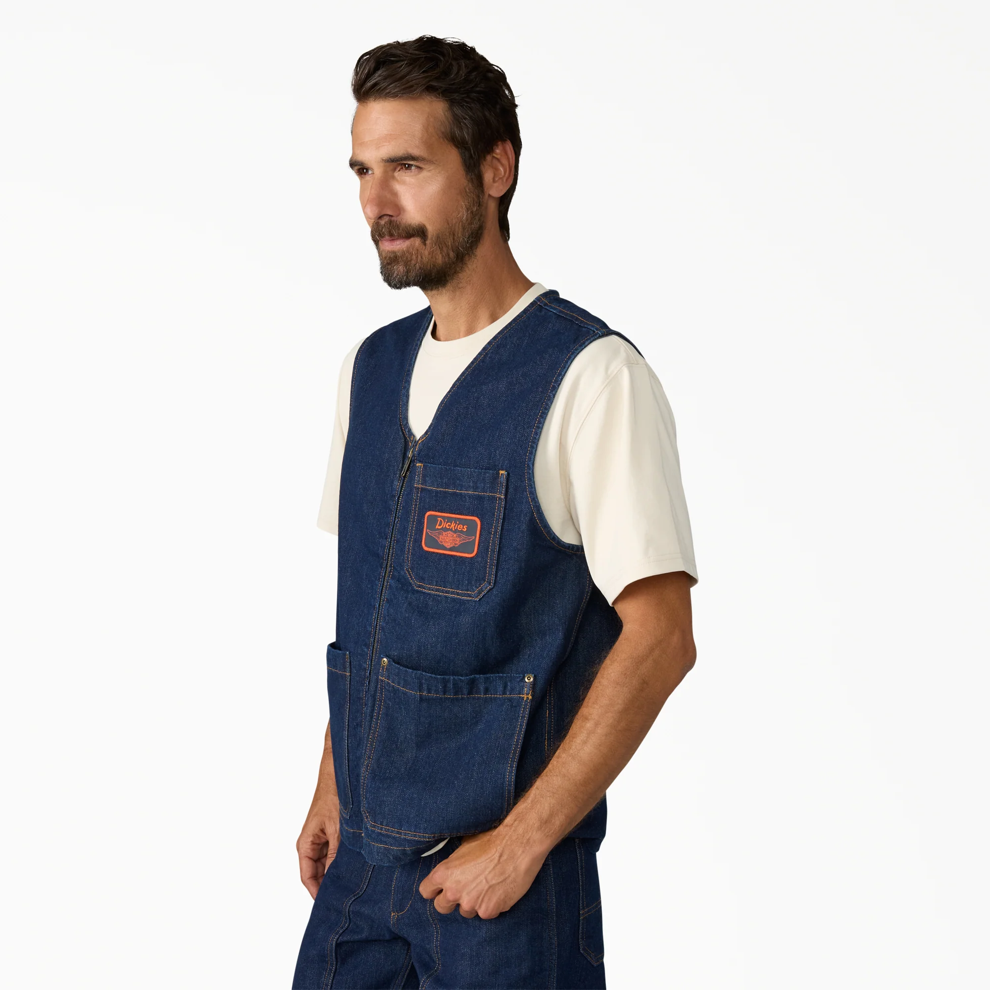 Dickies x Harley-Davidson® Denim Zip-Up Vest - Image 4