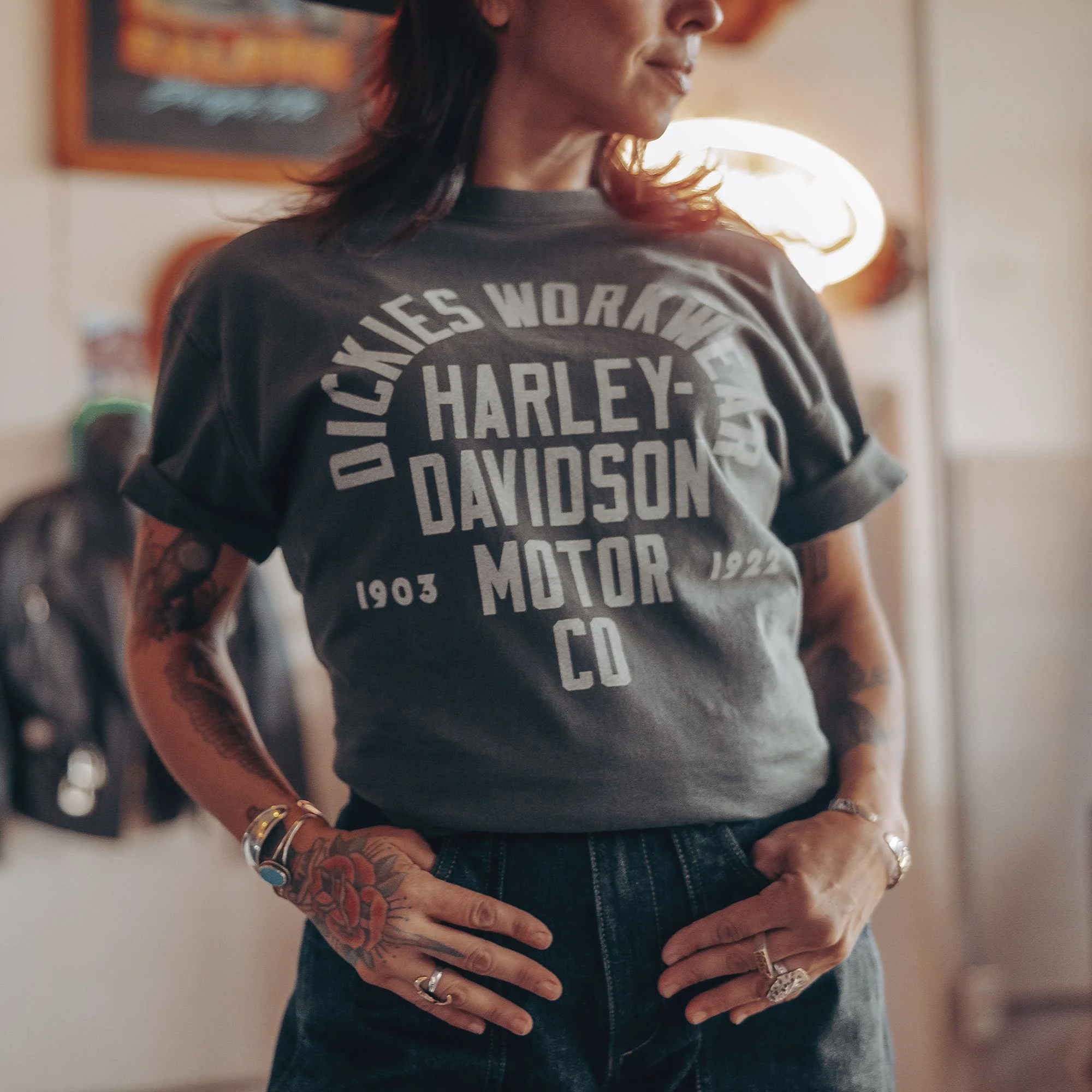 Dickies x Harley-Davidson® Vintage Wash Logo Graphic T-Shirt - Image 3