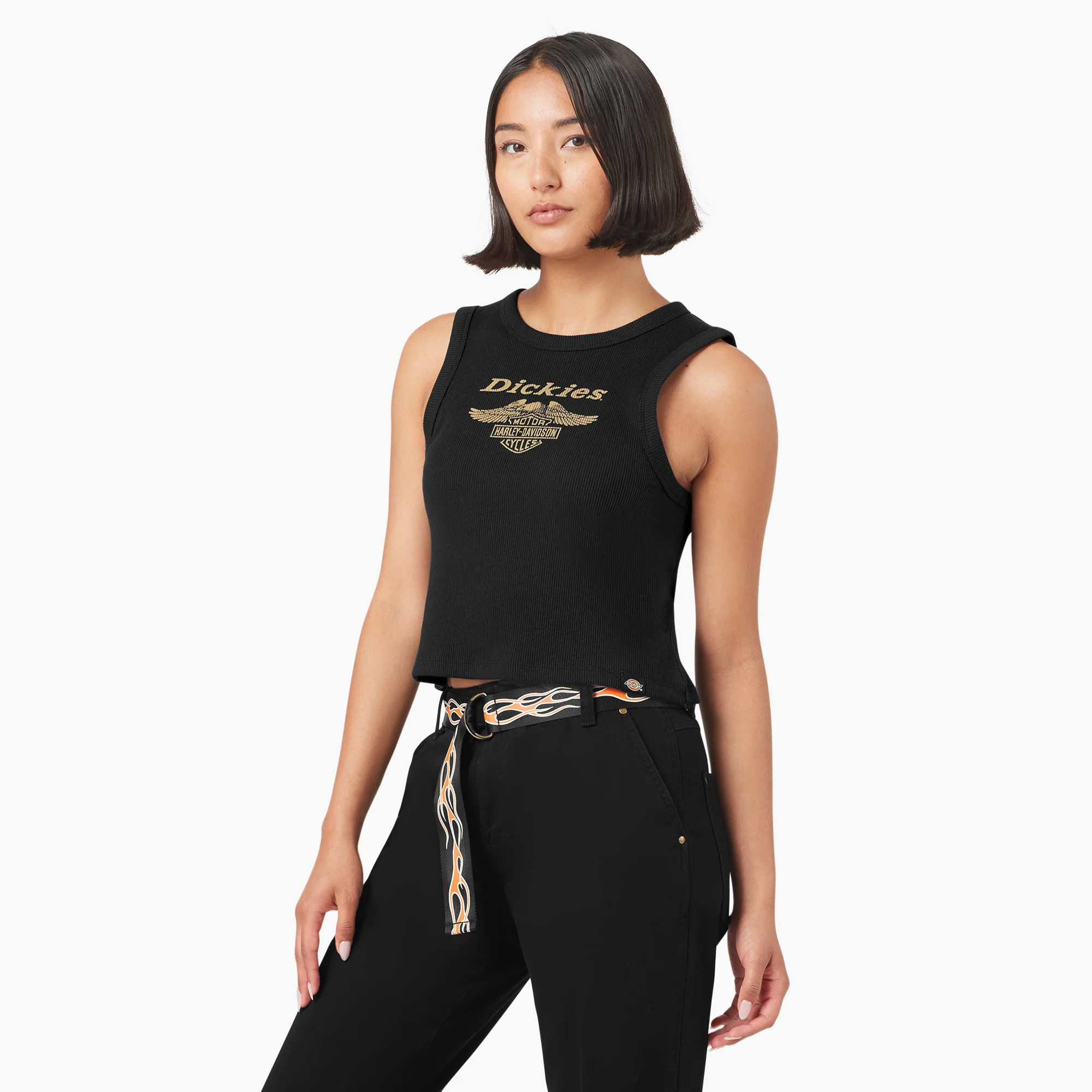 Dickies x Harley-Davidson Women’s Racerback Cropped Eagle Tank Top - Image 3