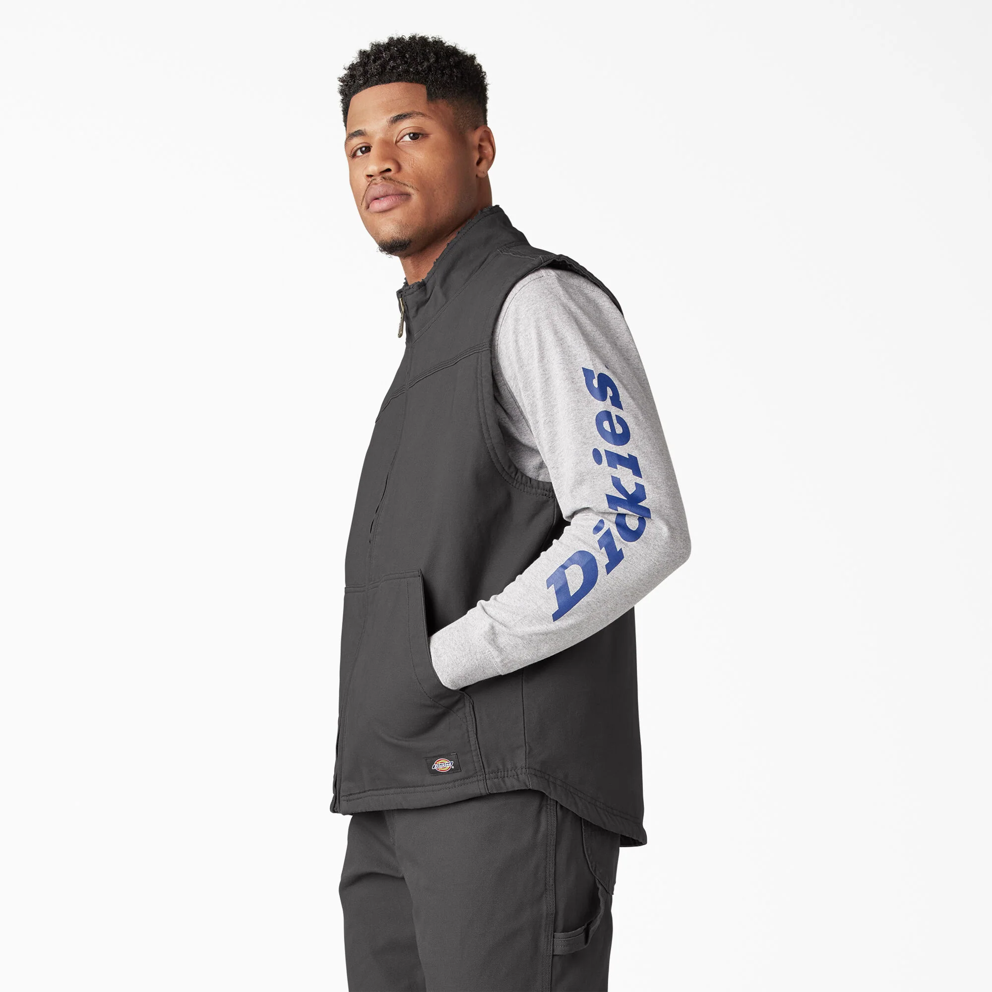 Duck Canvas High Pile Fleece Lined Vest - Image 3