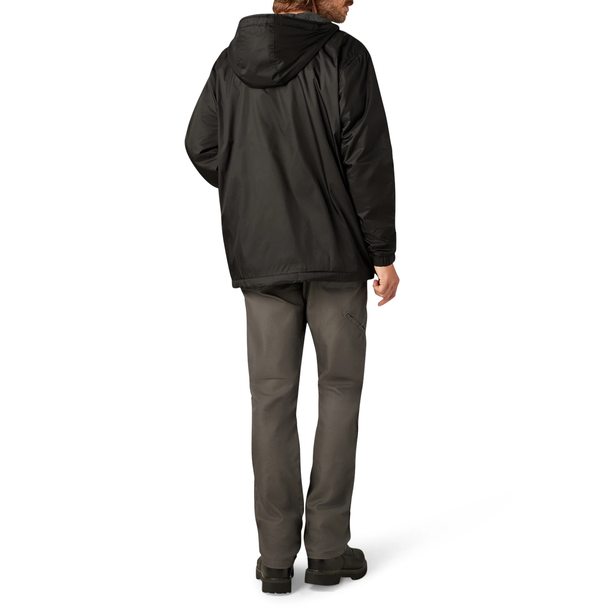 Fleece Lined Nylon Hooded Jacket - Image 6
