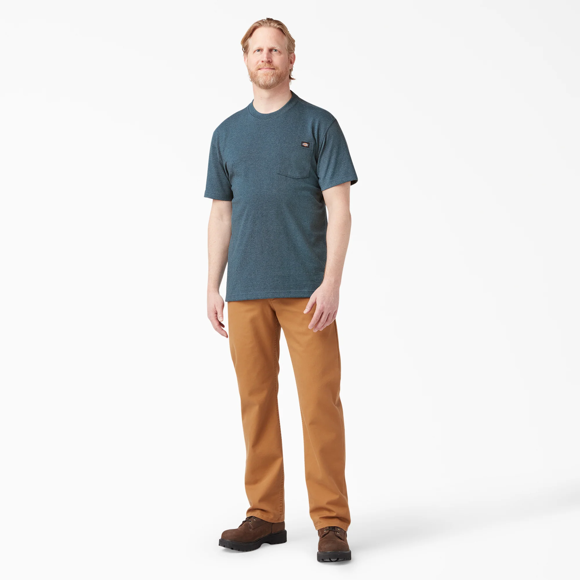 Heavyweight Heathered Short Sleeve Pocket T-Shirt - Image 4