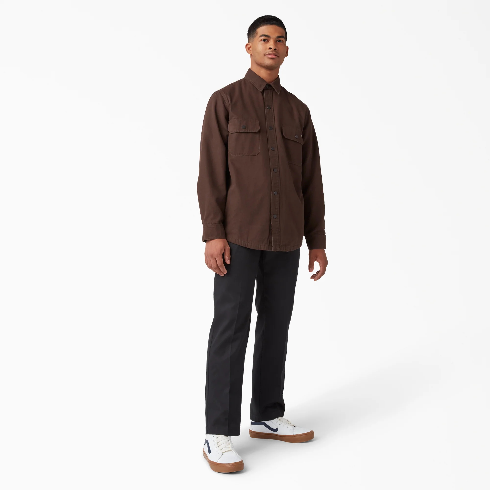 Long Sleeve Flannel-Lined Duck Shirt - Image 4