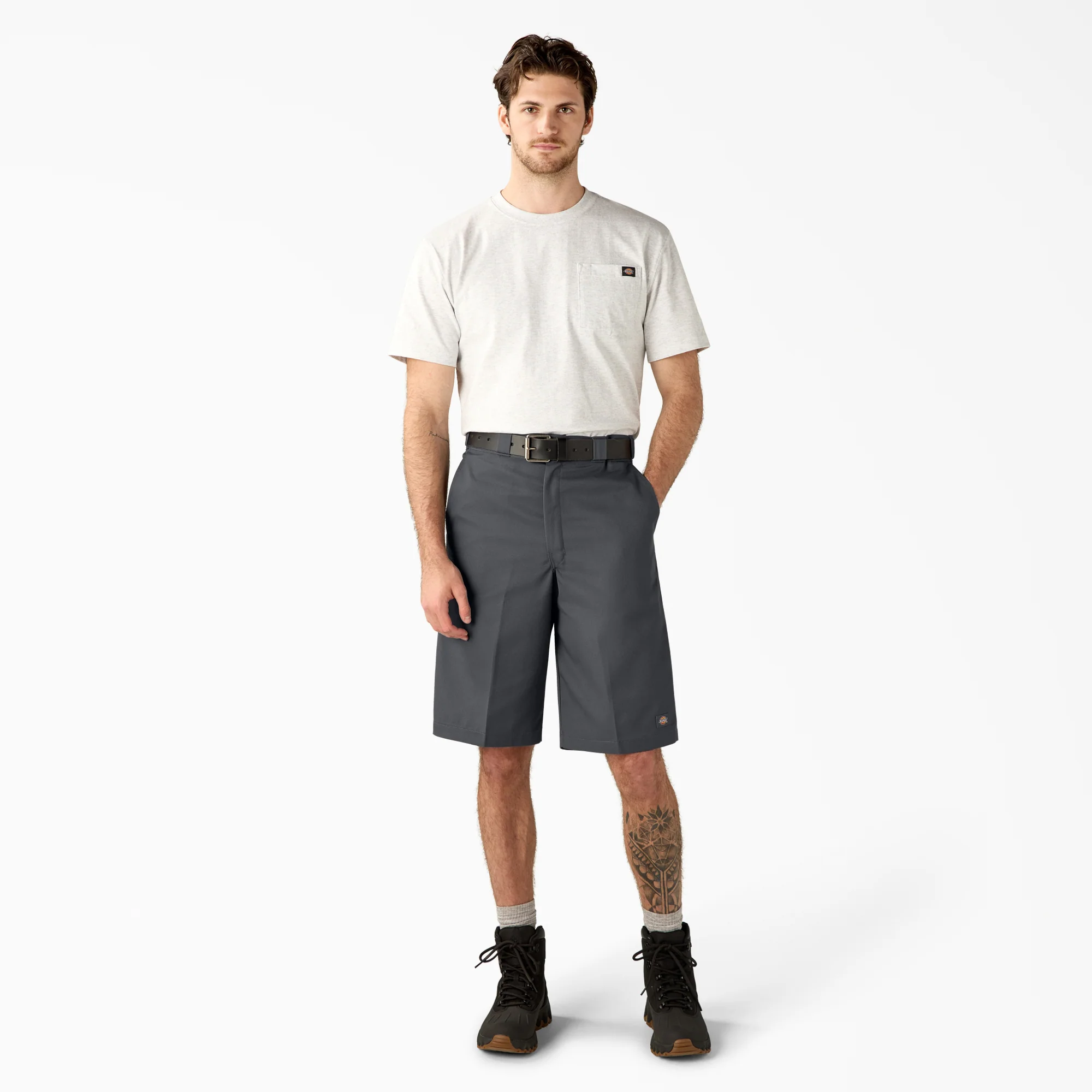 Loose Fit Flat Front Work Shorts, 13" - Image 5