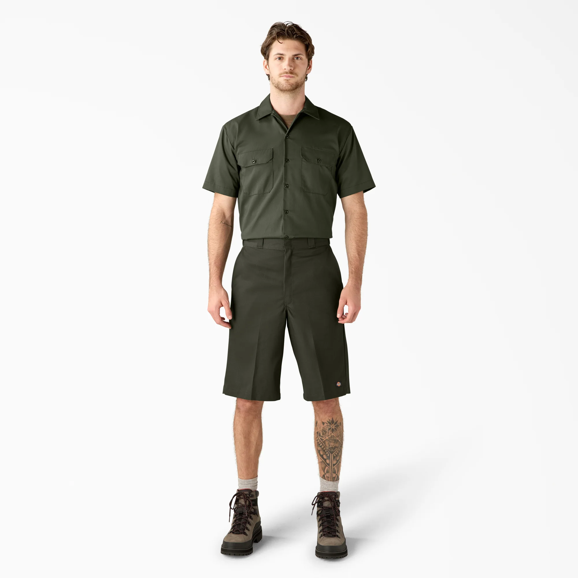 Loose Fit Flat Front Work Shorts, 13" - Image 5