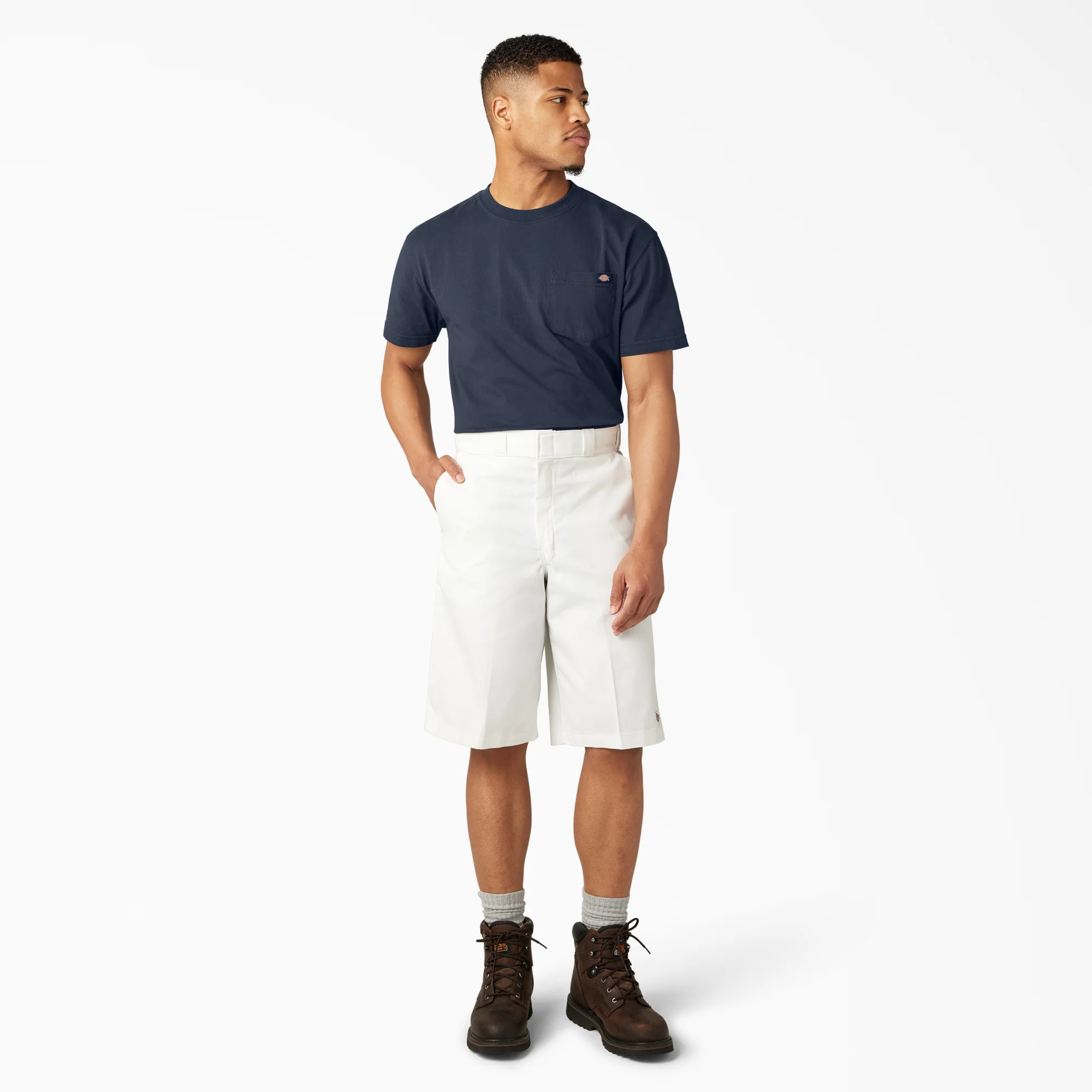 Loose Fit Flat Front Work Shorts, 13" - Image 5