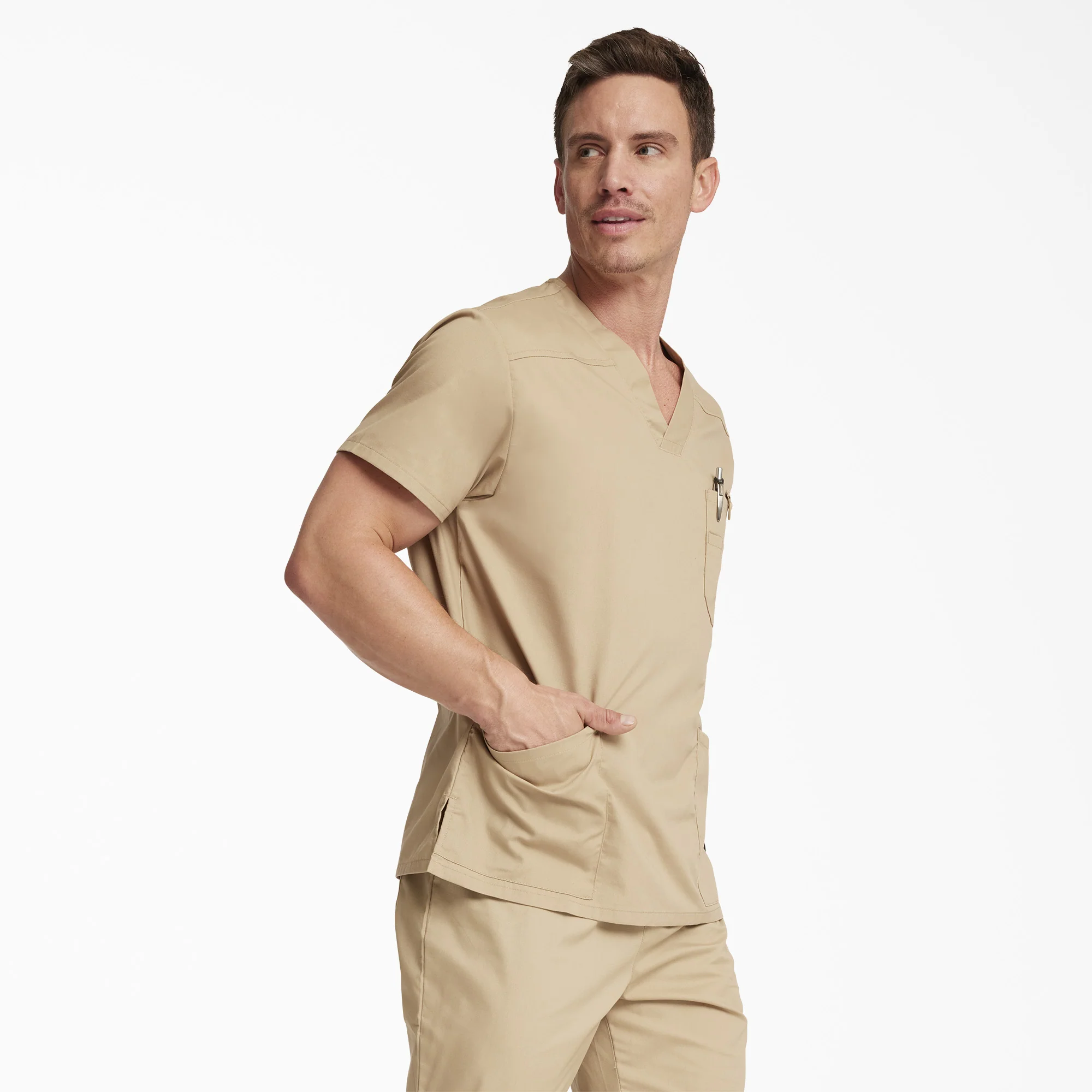 Men's EDS Signature V-Neck Scrub Top - Image 4