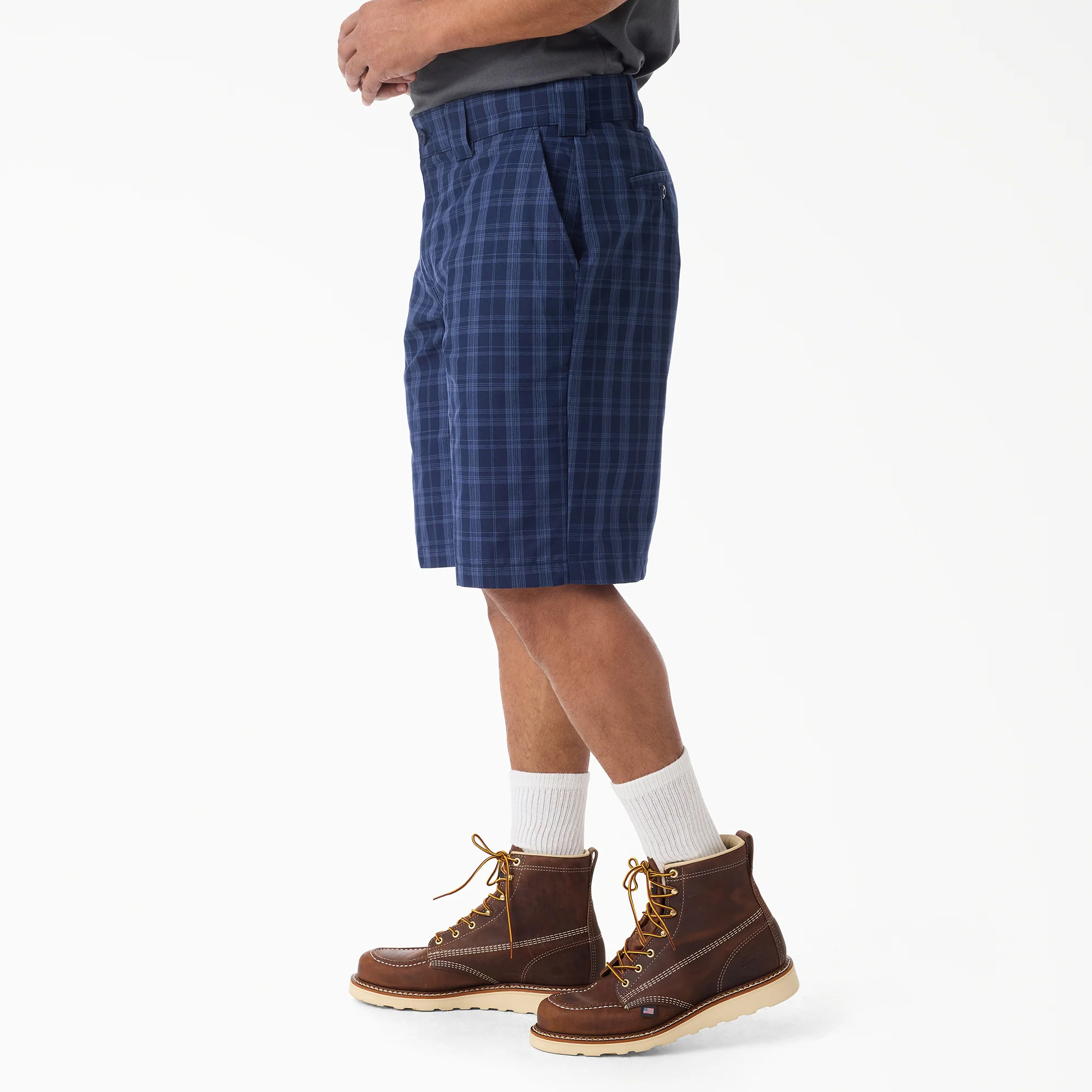 Plaid Work Shorts, 11" - Image 3