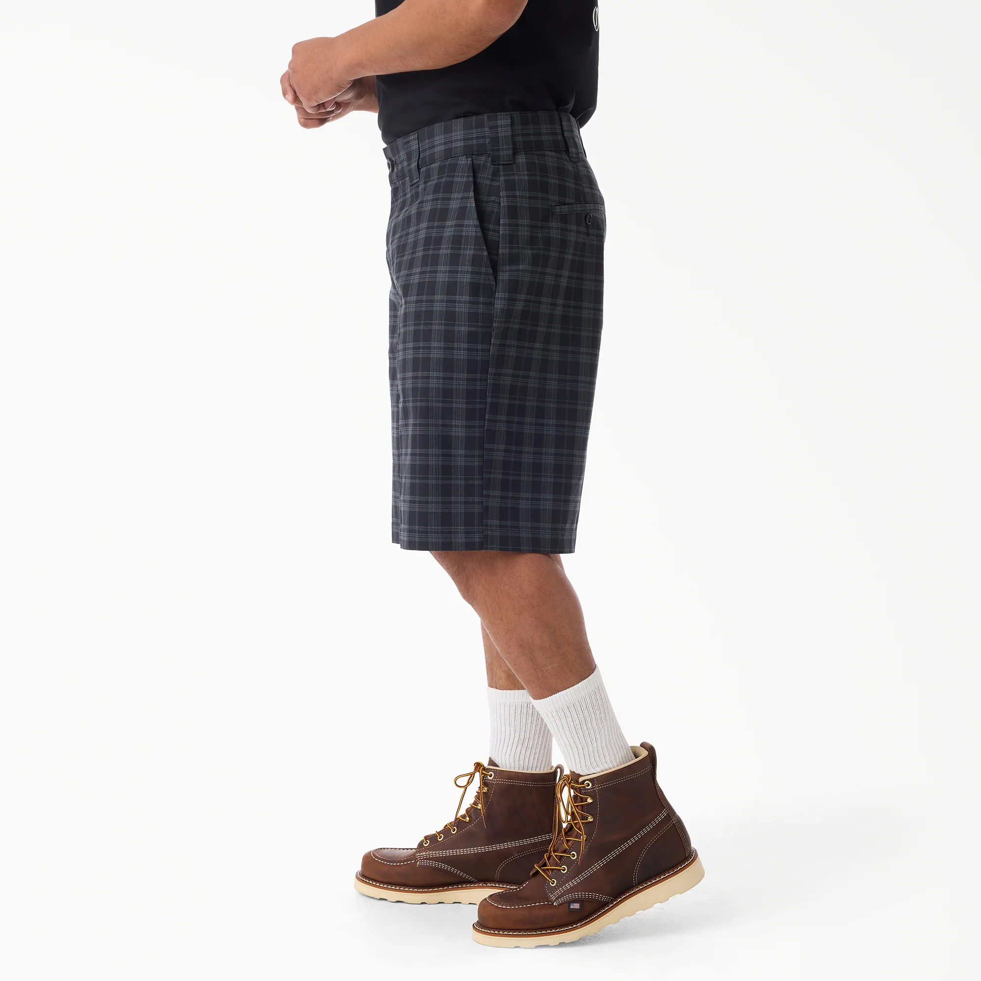 Plaid Work Shorts, 11" - Image 3
