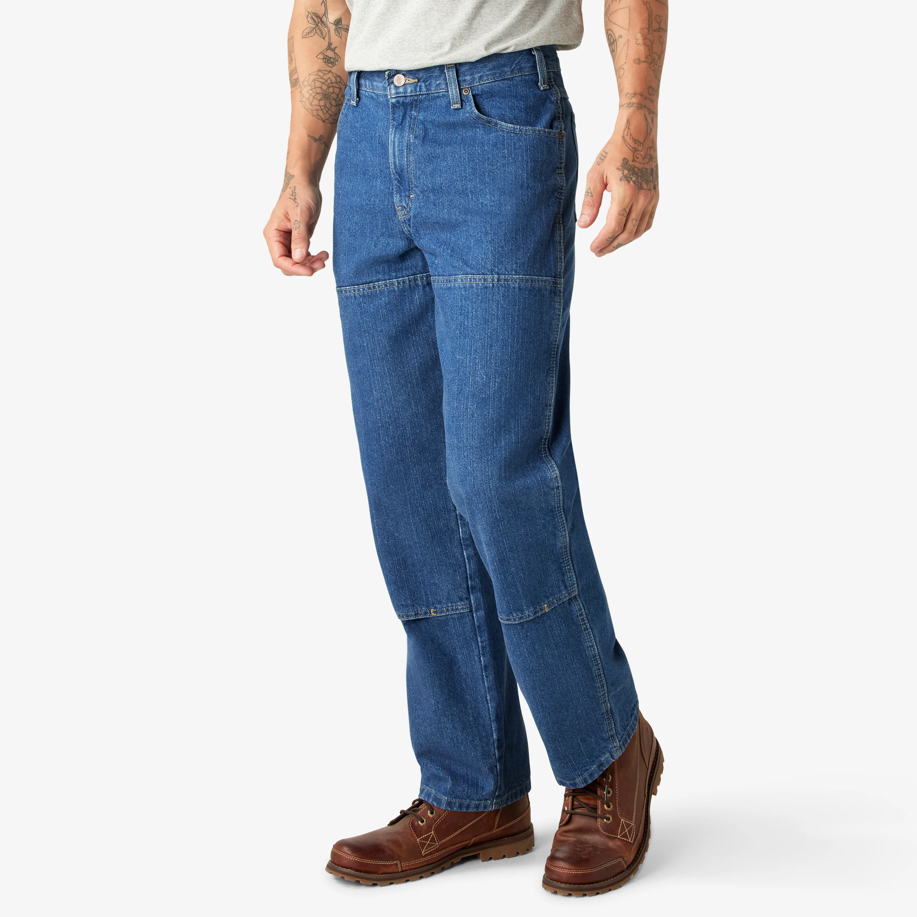 Relaxed Fit Double Knee Jeans - Image 3