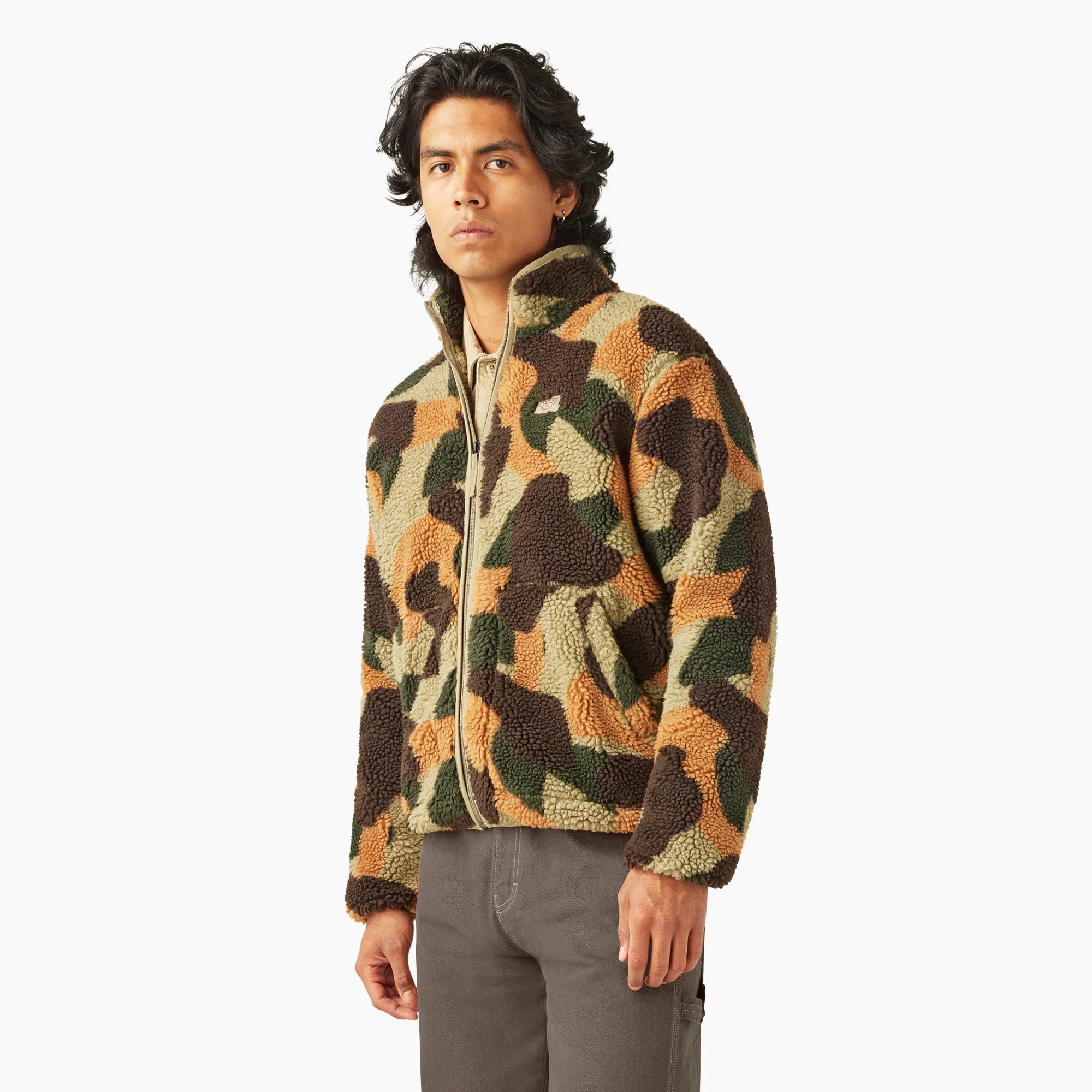 Relaxed Fit High Pile Fleece Camo Jacket - Image 3