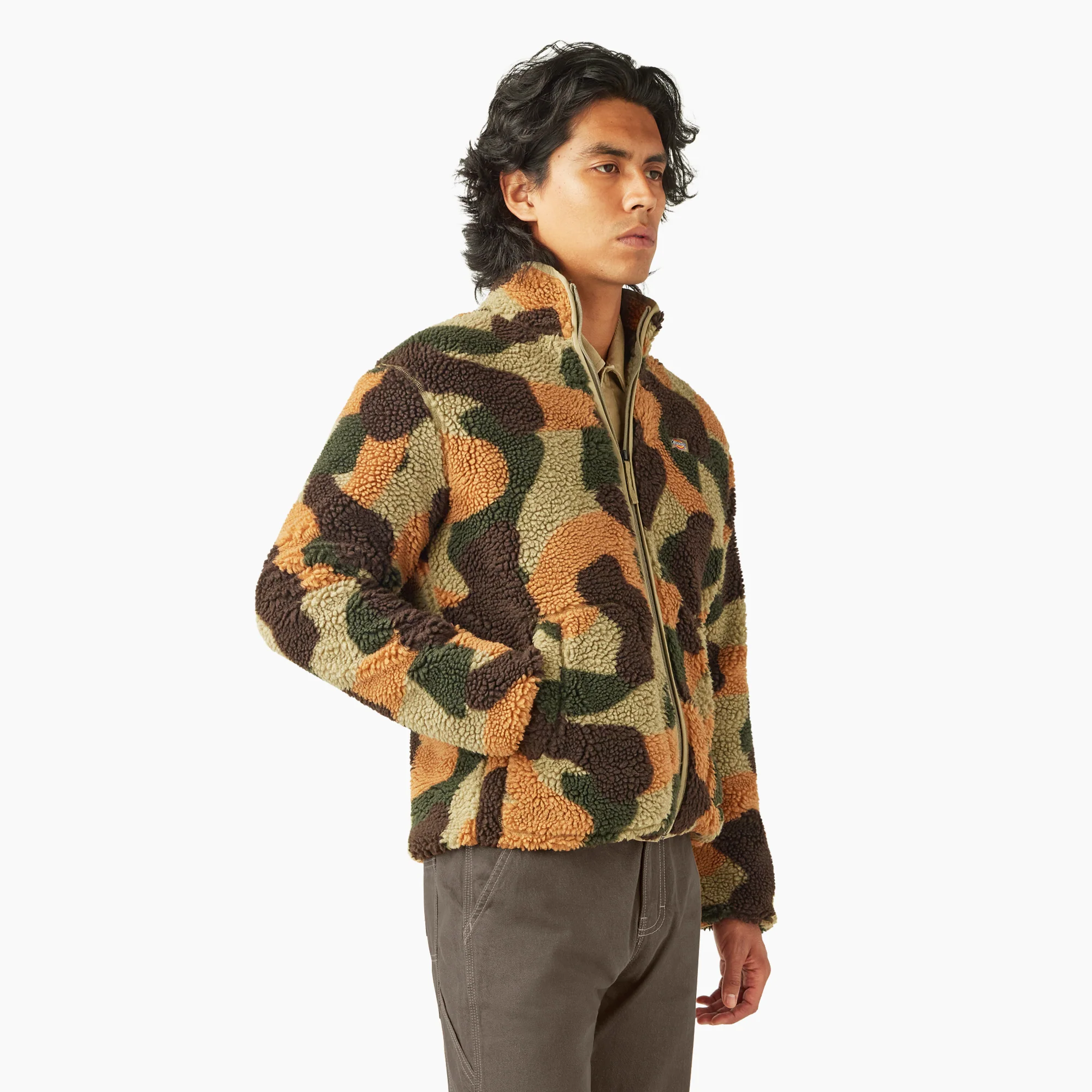 Relaxed Fit High Pile Fleece Camo Jacket - Image 4