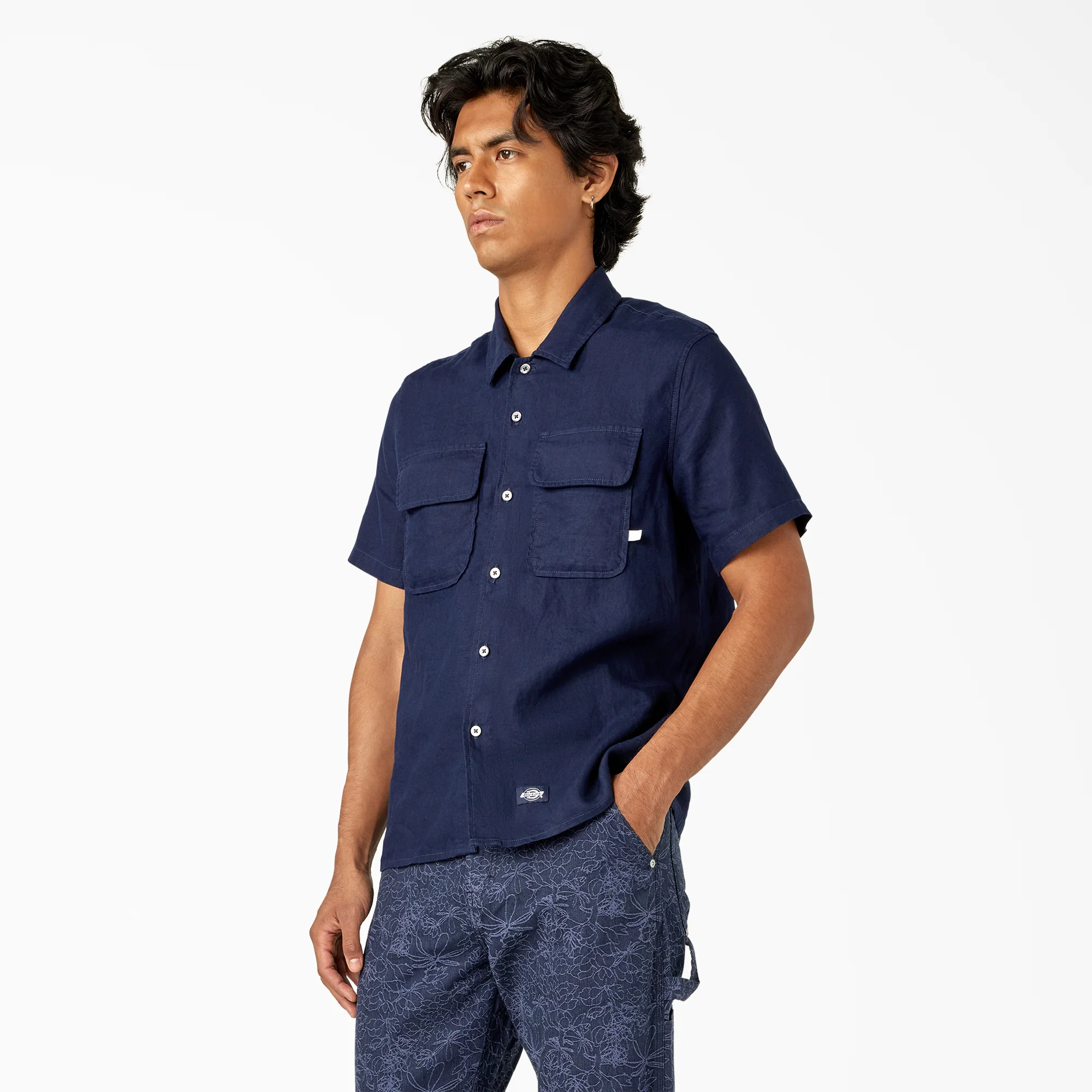 Short Sleeve Linen Work Shirt - Image 3