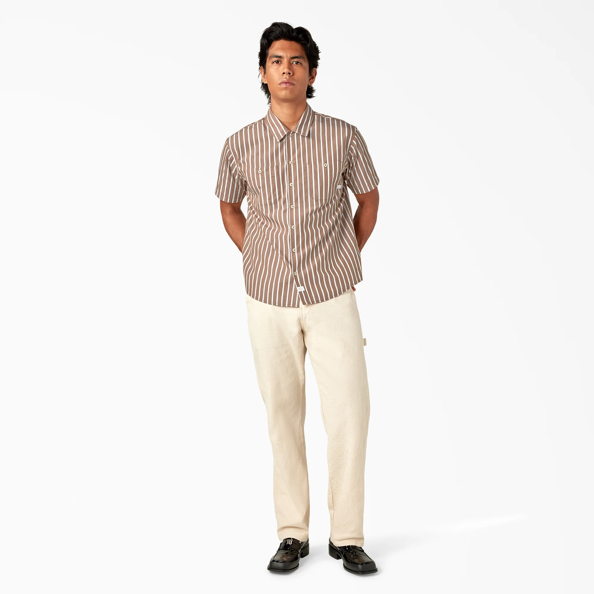 Short Sleeve Striped Service Shirt - Image 4