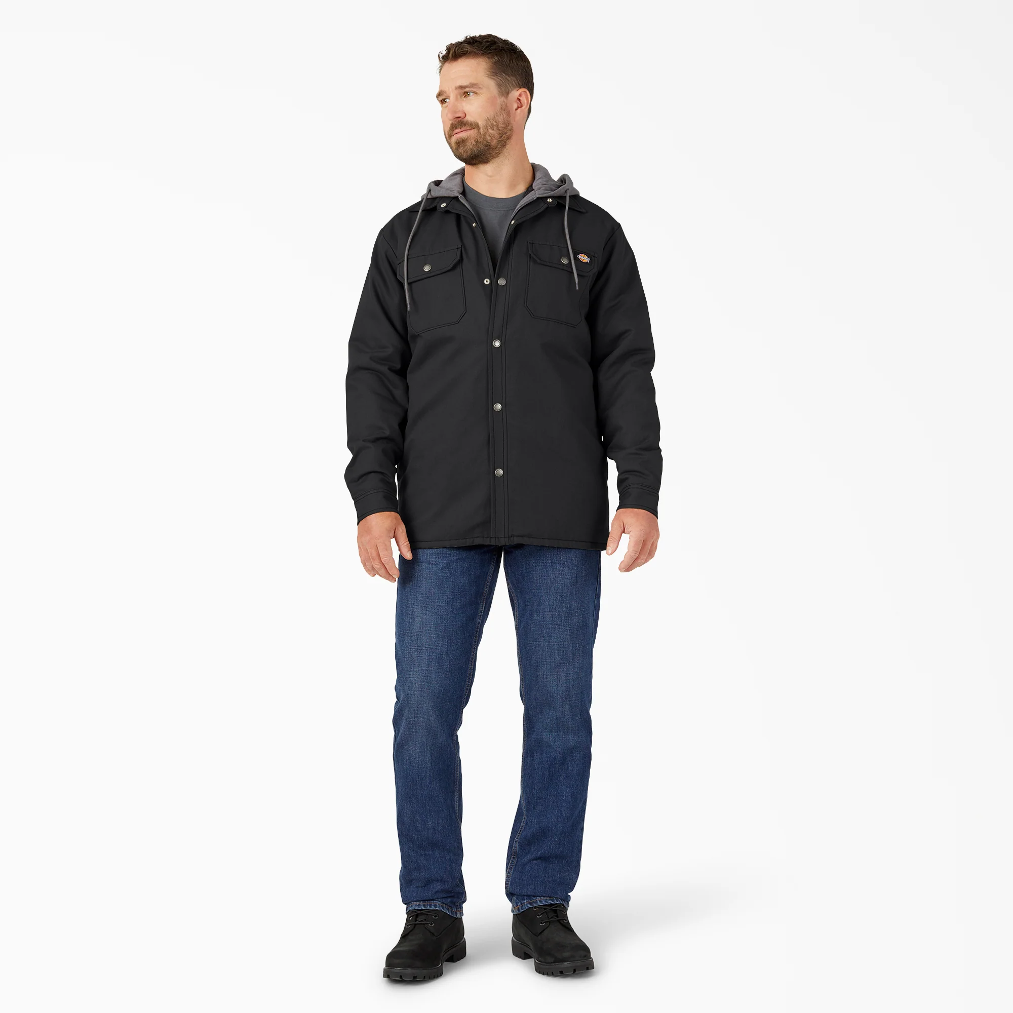 Water Repellent Duck Hooded Shirt Jacket - Image 3