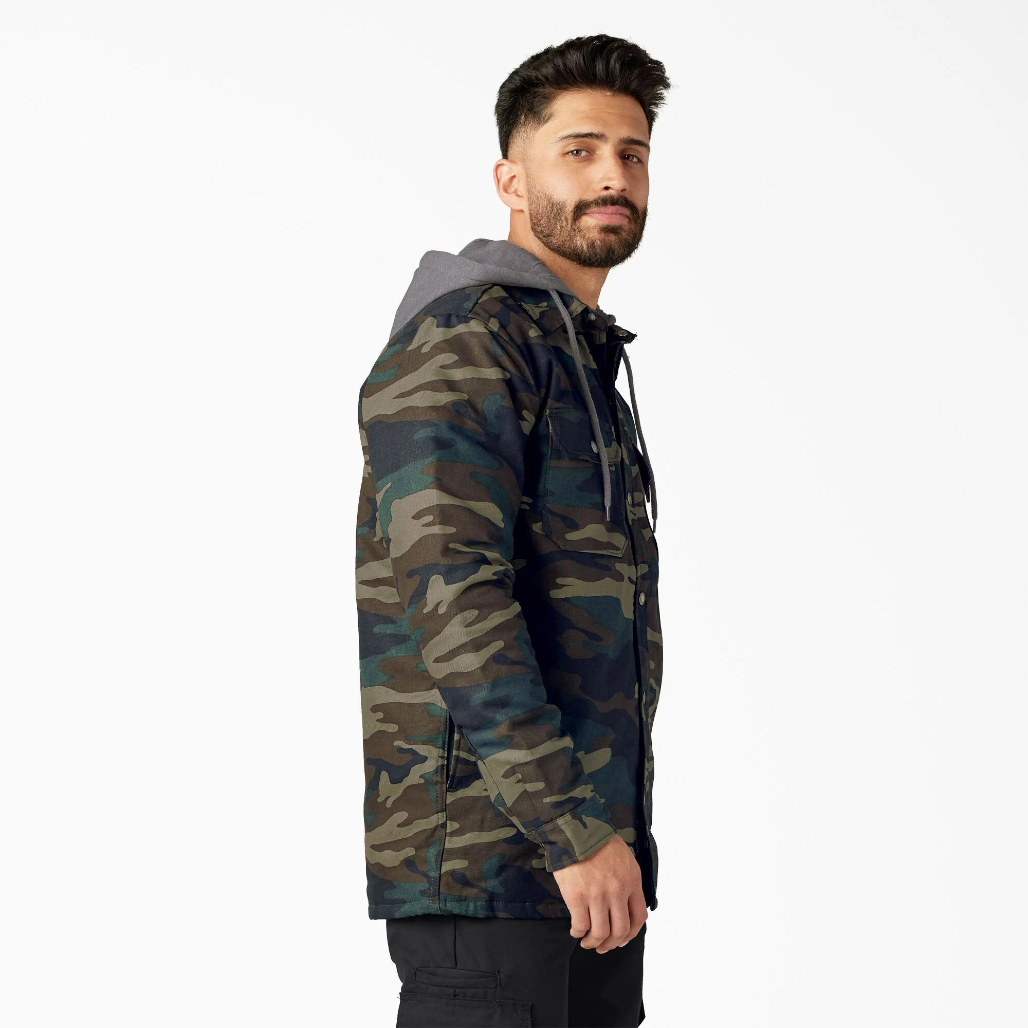 Water Repellent Duck Hooded Shirt Jacket - Image 4