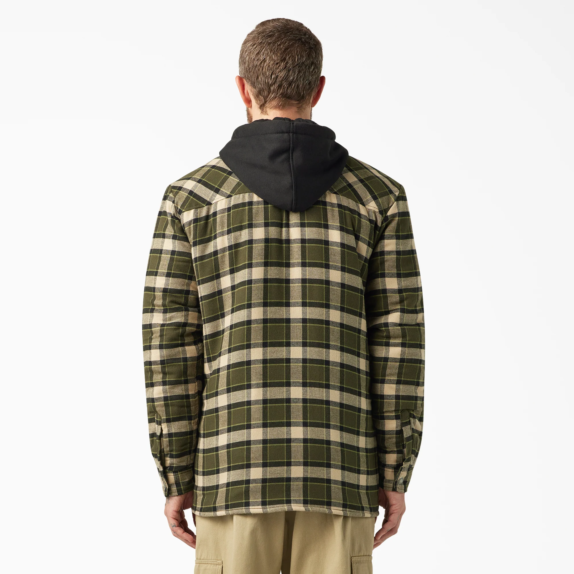 Water Repellent Flannel Hooded Shirt Jacket - Image 2