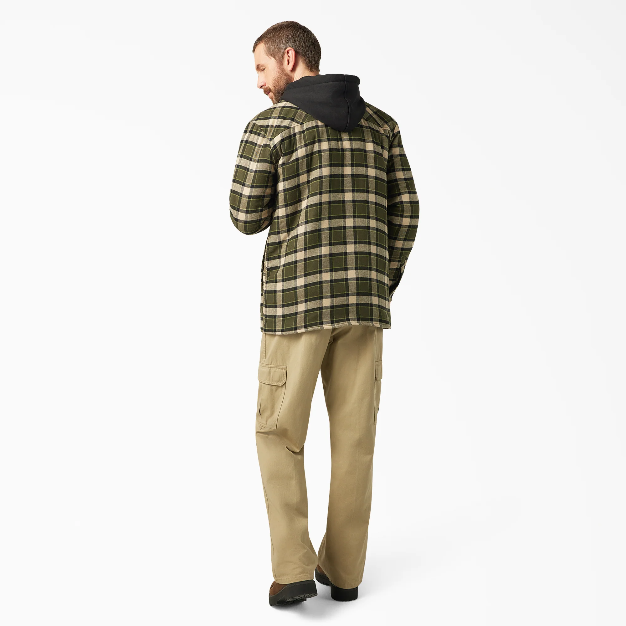 Water Repellent Flannel Hooded Shirt Jacket - Image 5