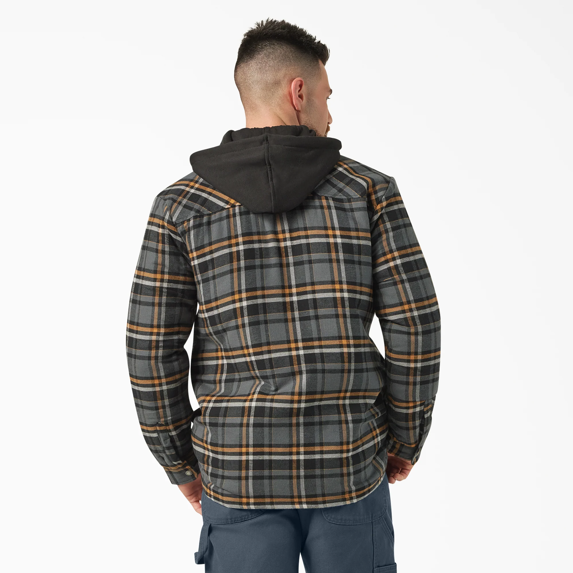 Water Repellent Flannel Hooded Shirt Jacket - Image 2