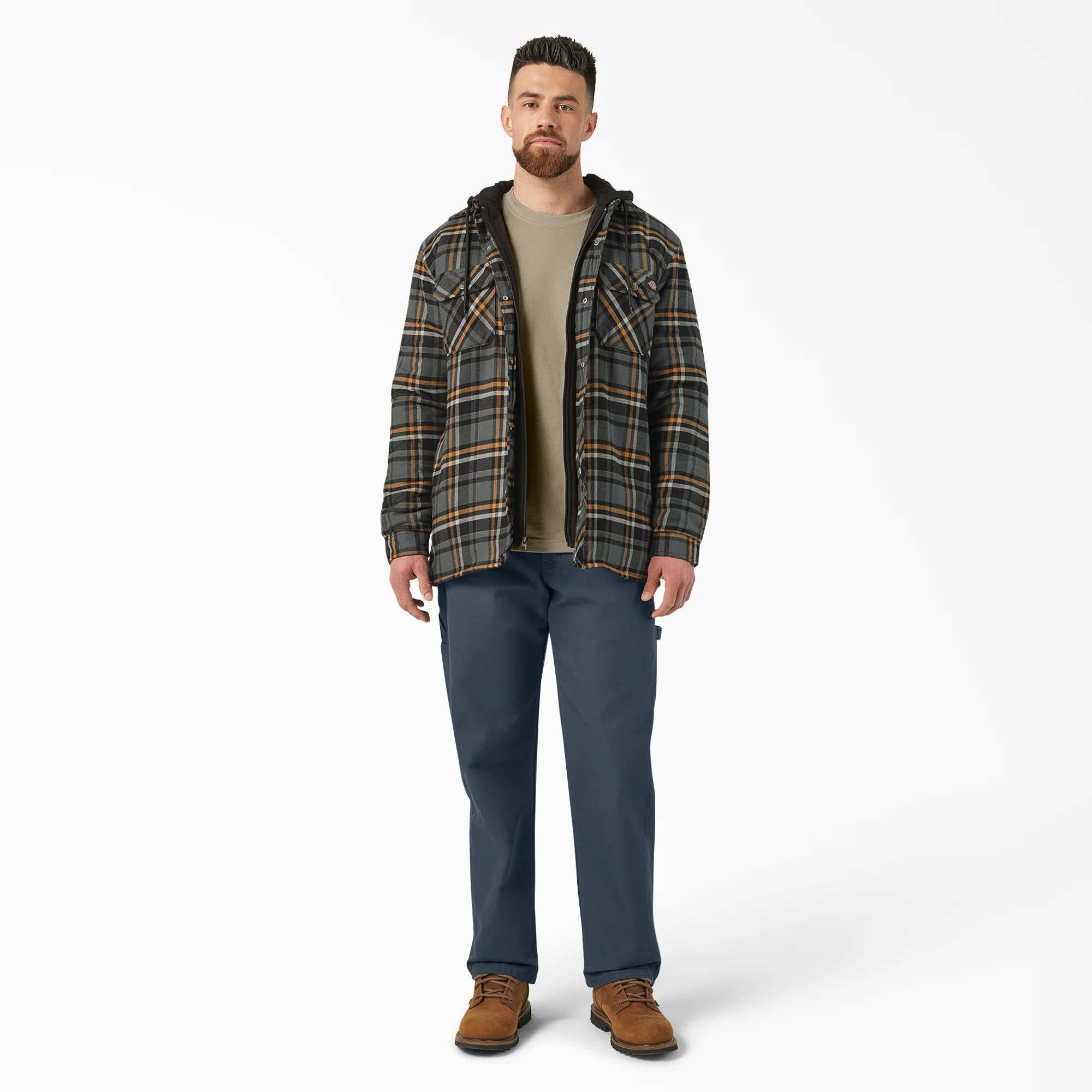 Water Repellent Flannel Hooded Shirt Jacket - Image 4