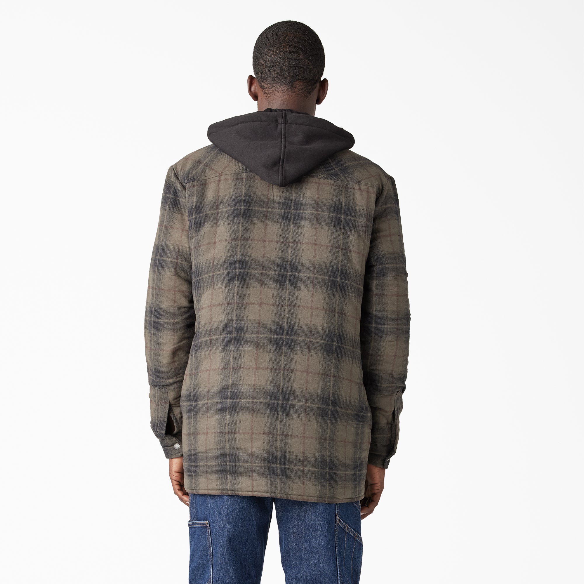 Water Repellent Flannel Hooded Shirt Jacket - Image 2