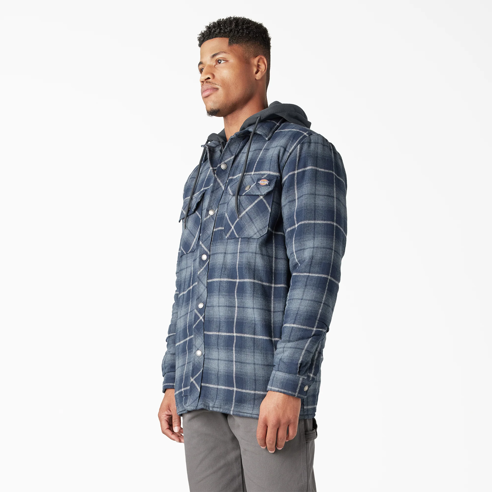 Water Repellent Flannel Hooded Shirt Jacket - Image 3