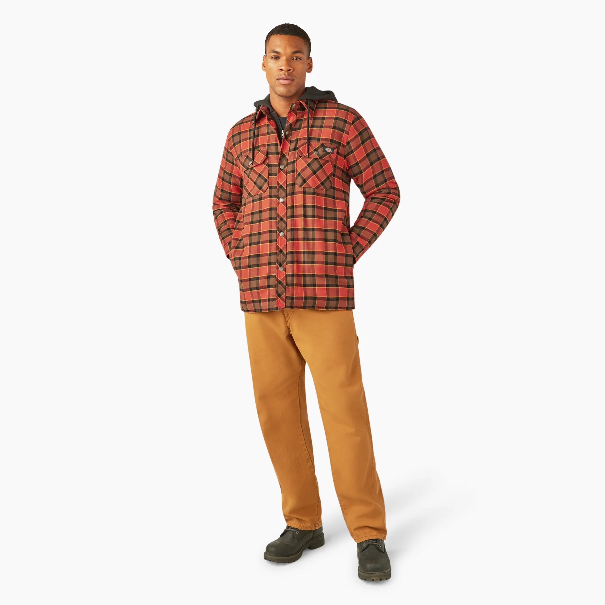 Water Repellent Flannel Hooded Shirt Jacket - Image 4
