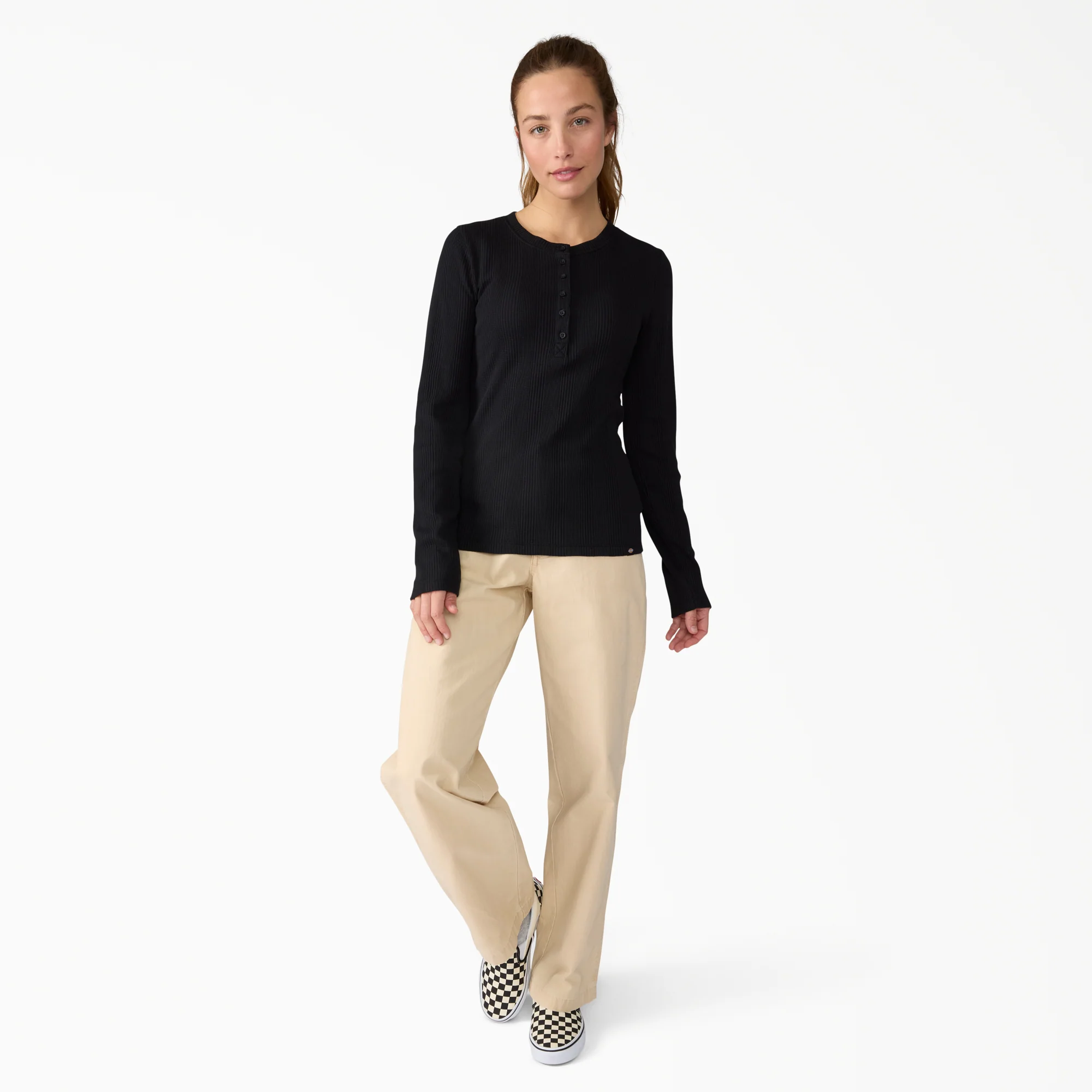 Women’s Crewneck Henley Shirt - Image 4