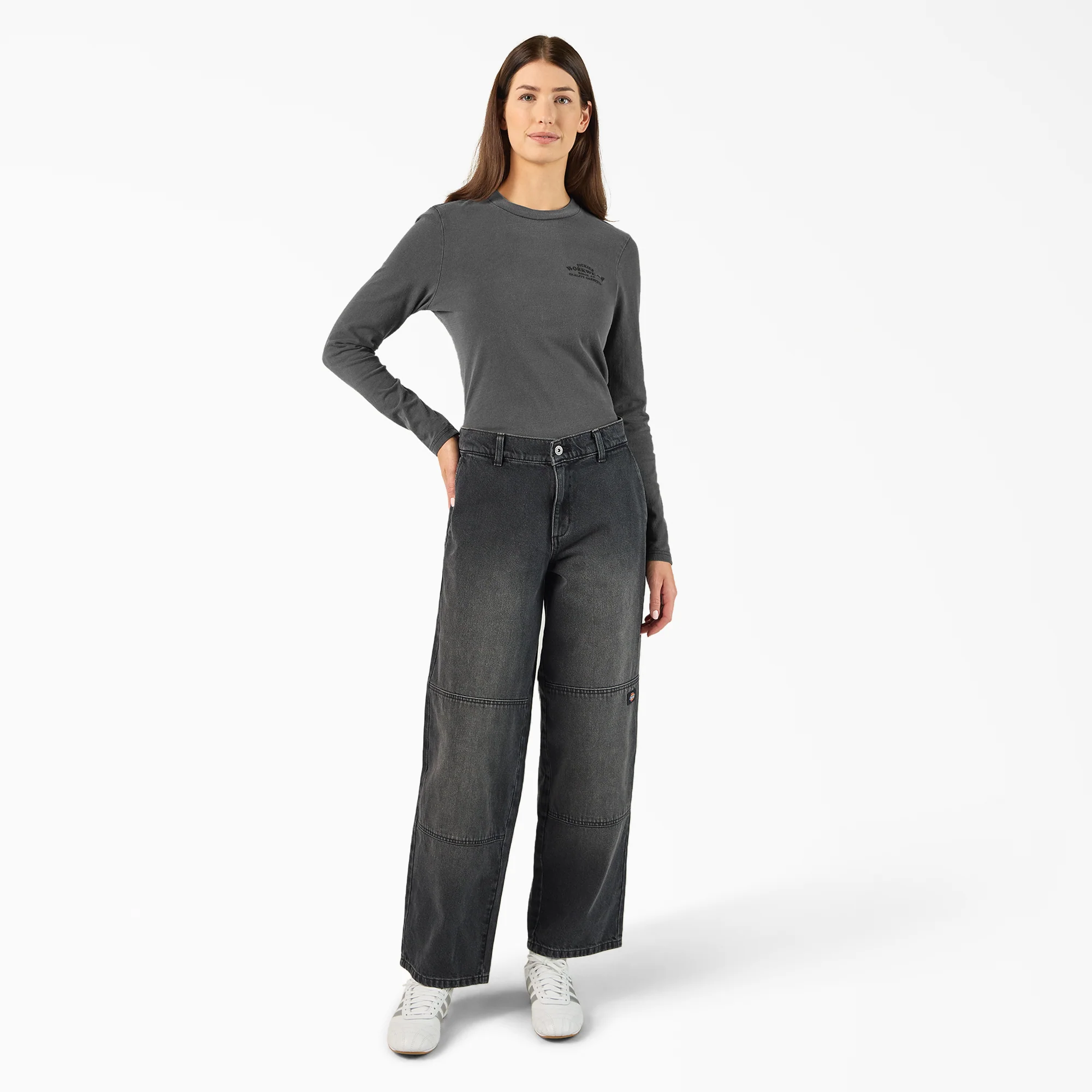 Women’s Loose Fit Double Knee Jeans - Image 4