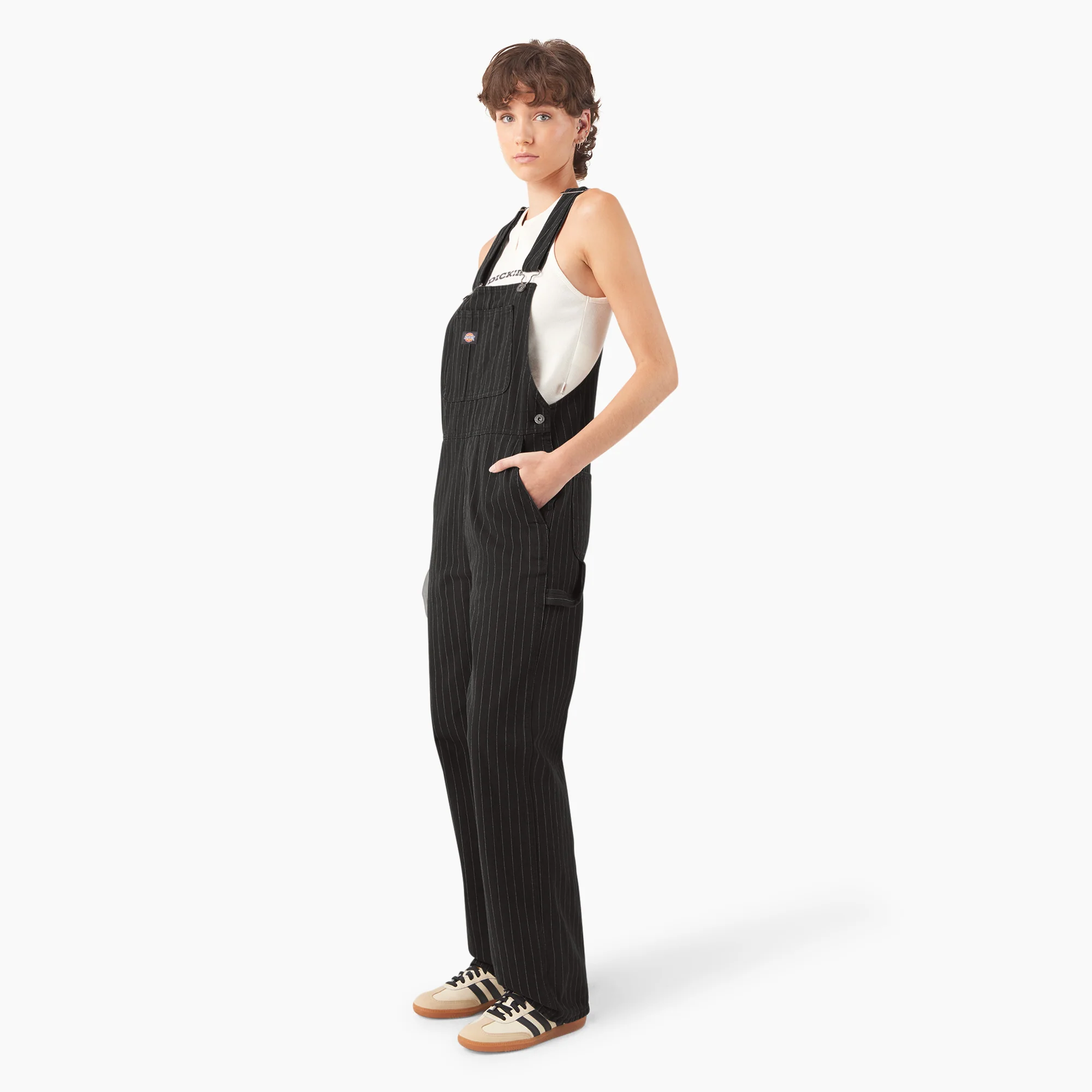 Women’s Pinstripe Service Bib Overalls - Image 3