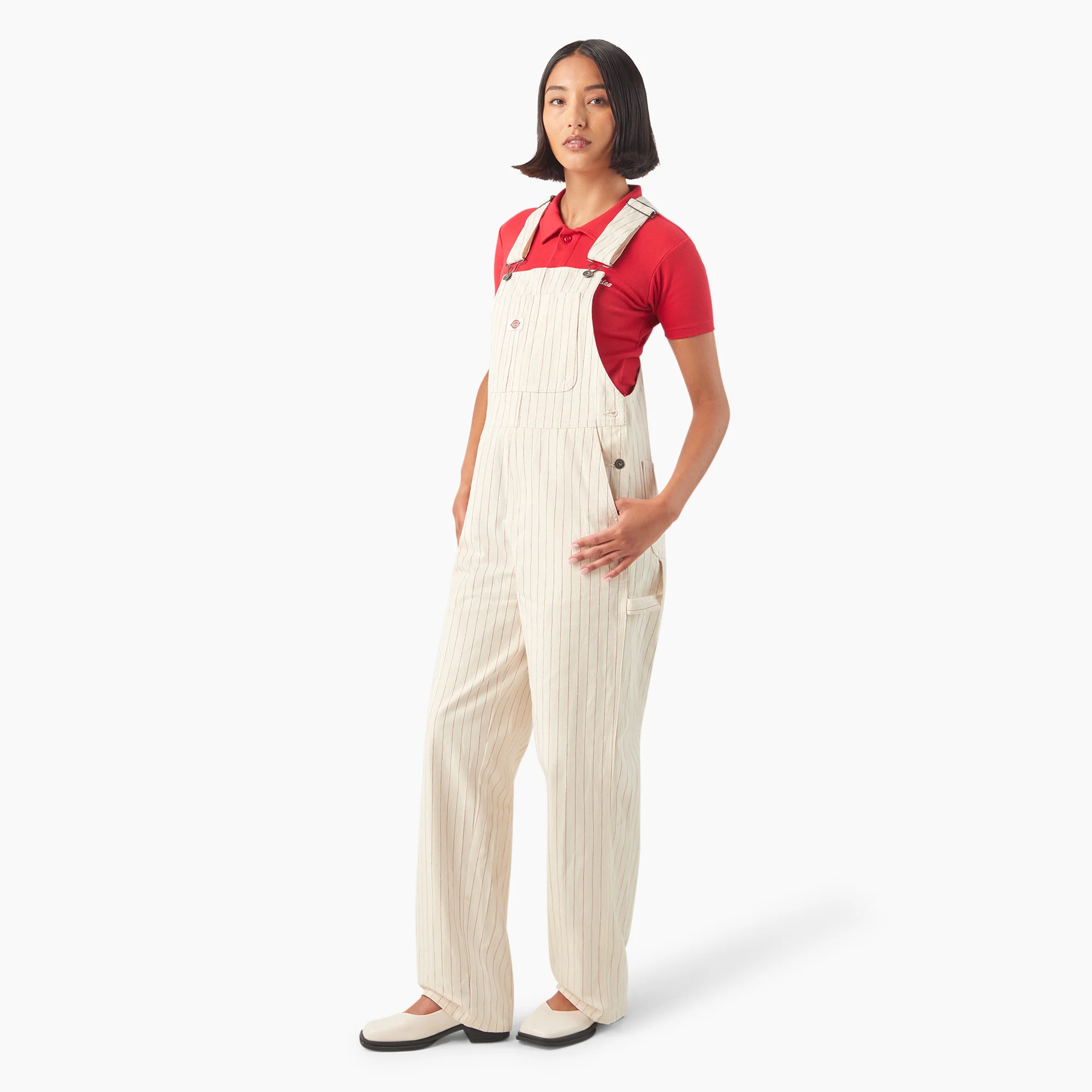 Women’s Pinstripe Service Bib Overalls - Image 3