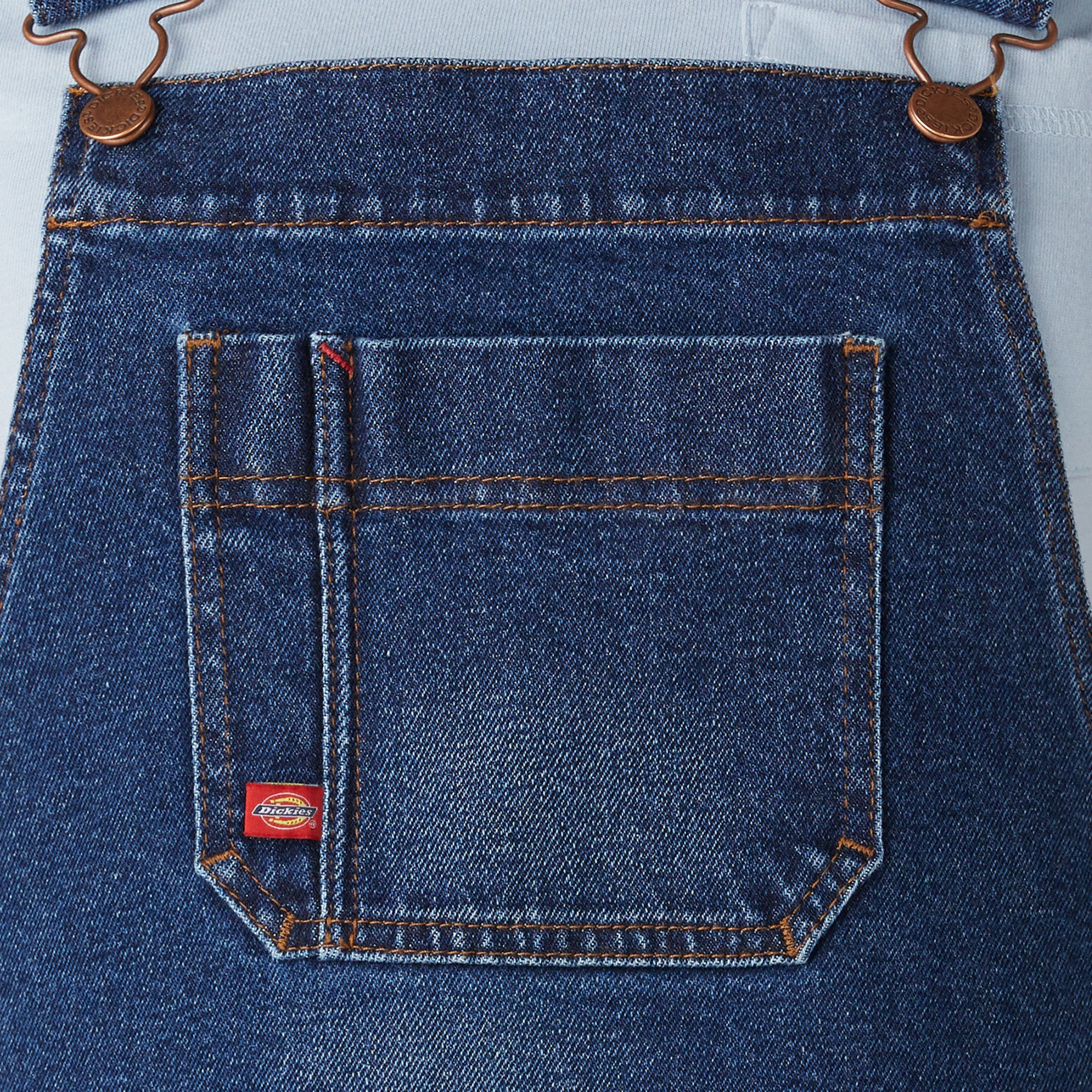Women's Denim Boyfriend Fit Bib Overalls - Image 8