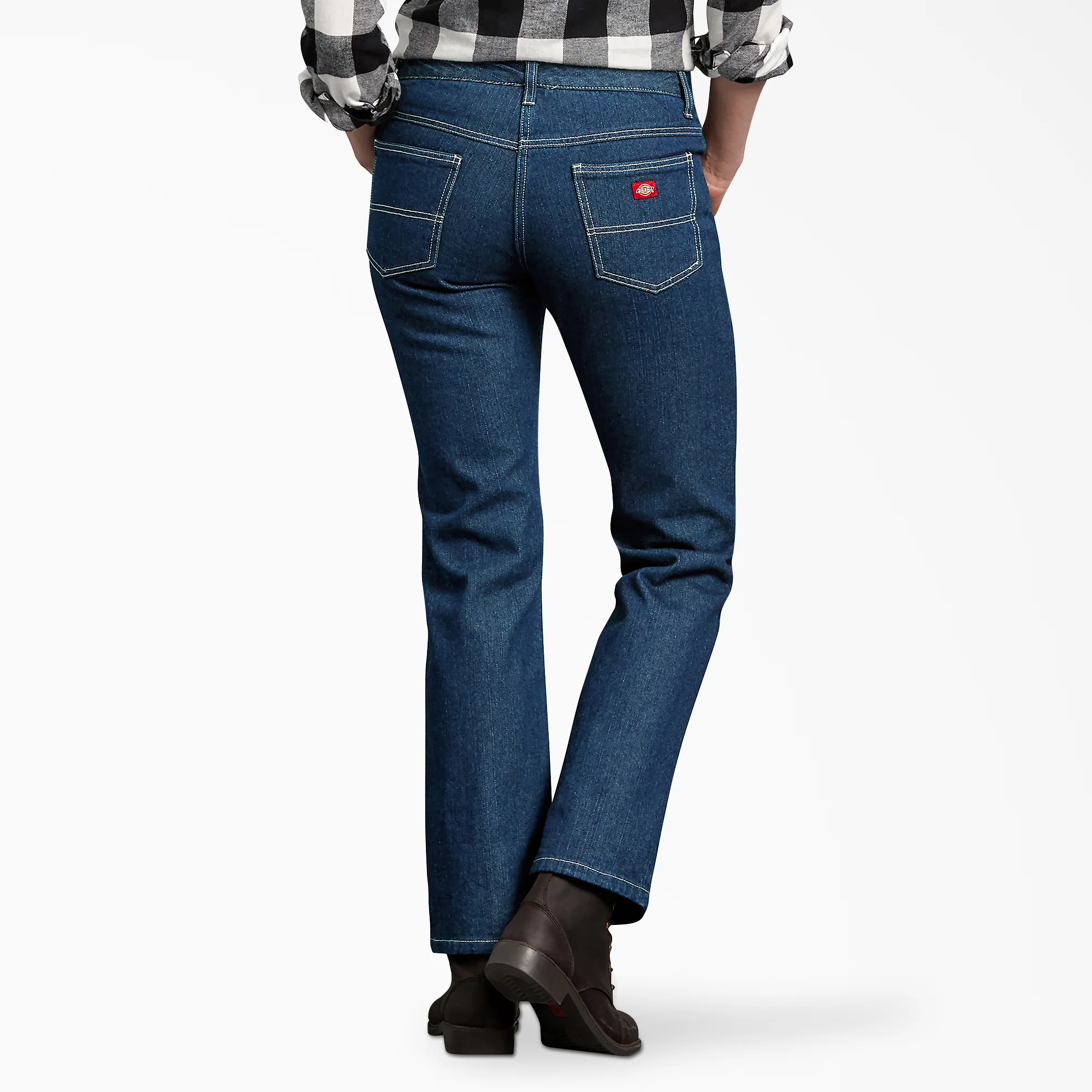 Women's Denim Flannel Lined Relaxed Fit Jeans - Image 2