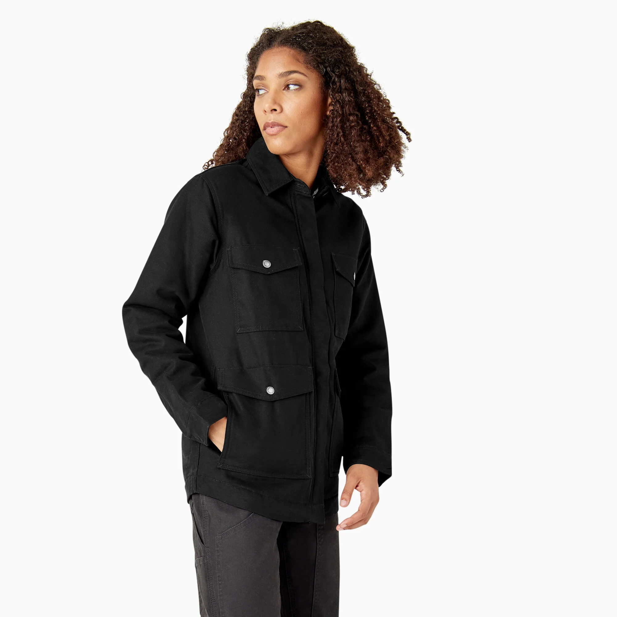Women's Duck High Pile Fleece Lined Chore Coat - Image 4