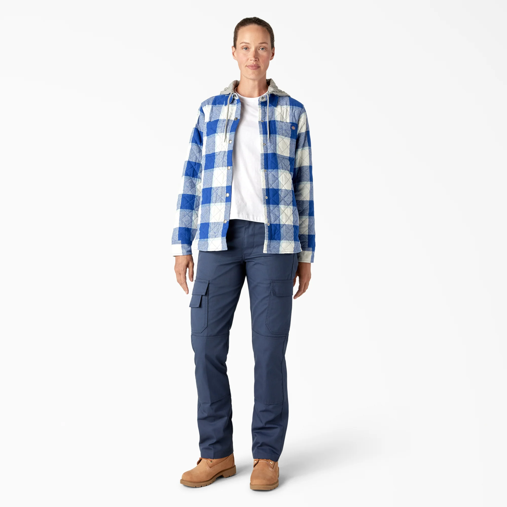 Women's Flannel Hooded Shirt Jacket - Image 4