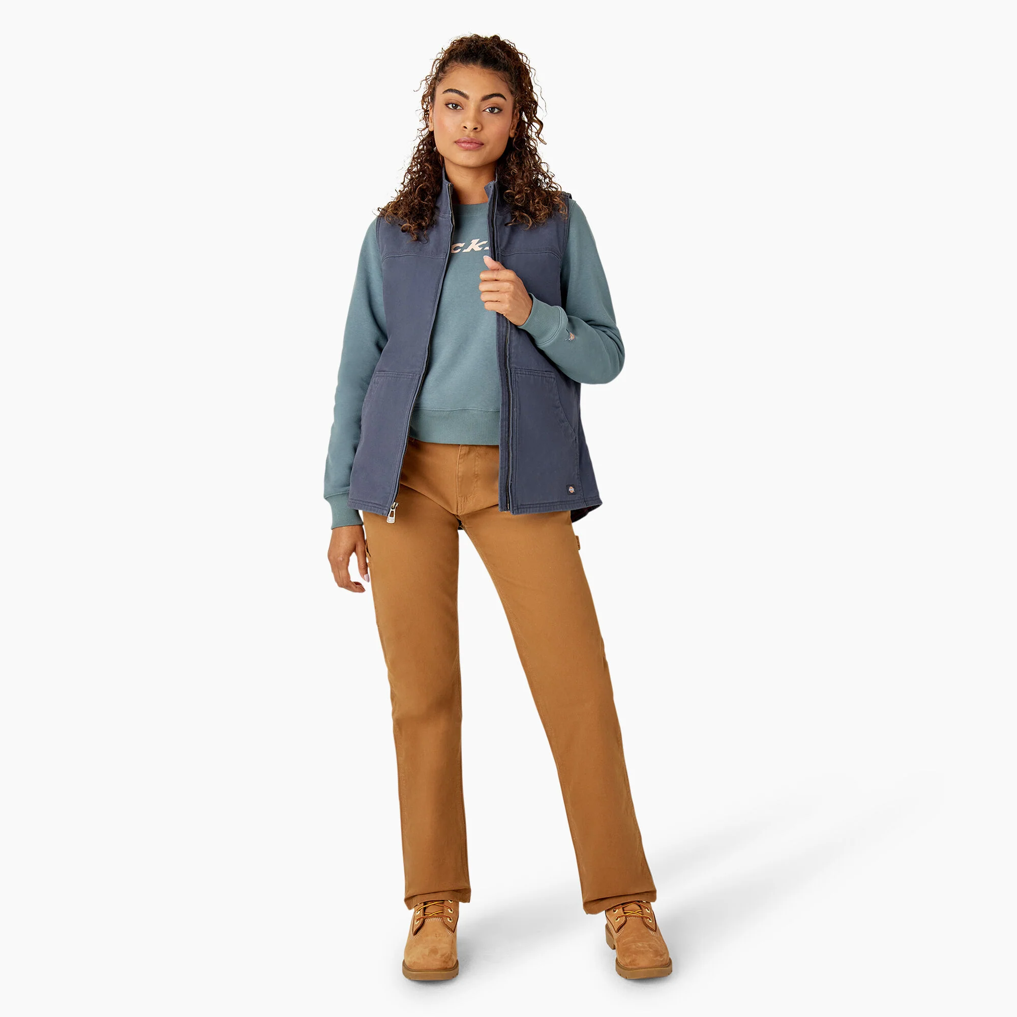 Women's Fleece Lined Duck Canvas Vest - Image 5