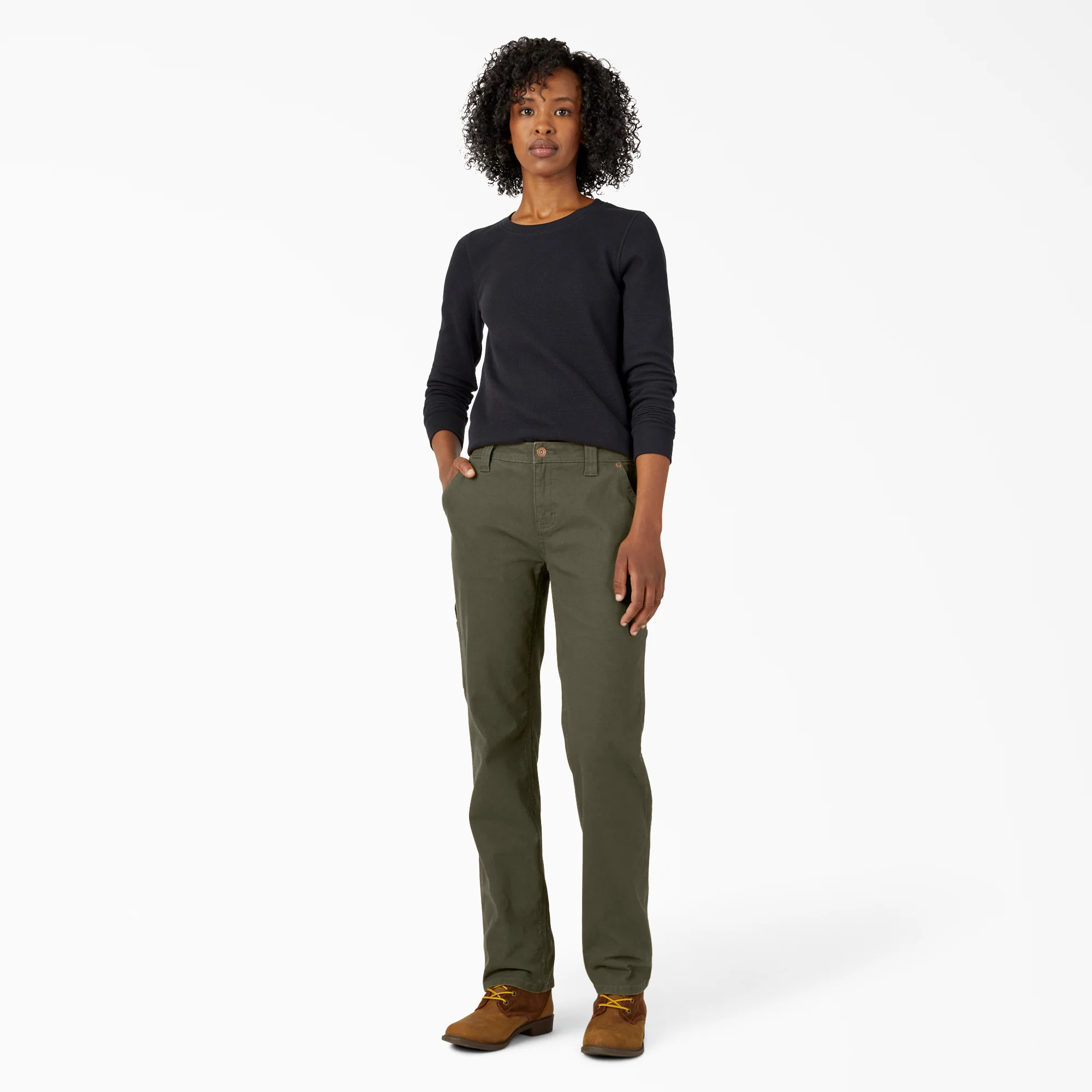 Women's FLEX Relaxed Straight Fit Duck Carpenter Pants - Image 5