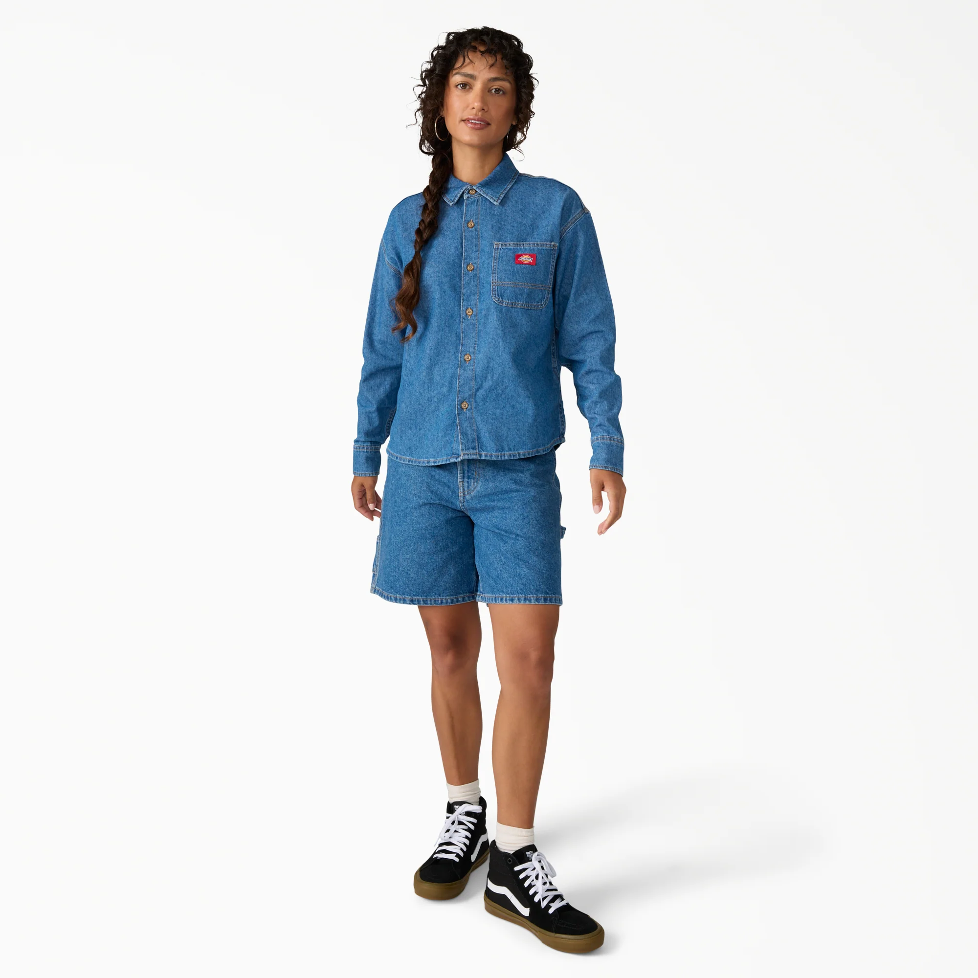 Women's Lightweight Long Sleeve Denim Shirt - Image 4