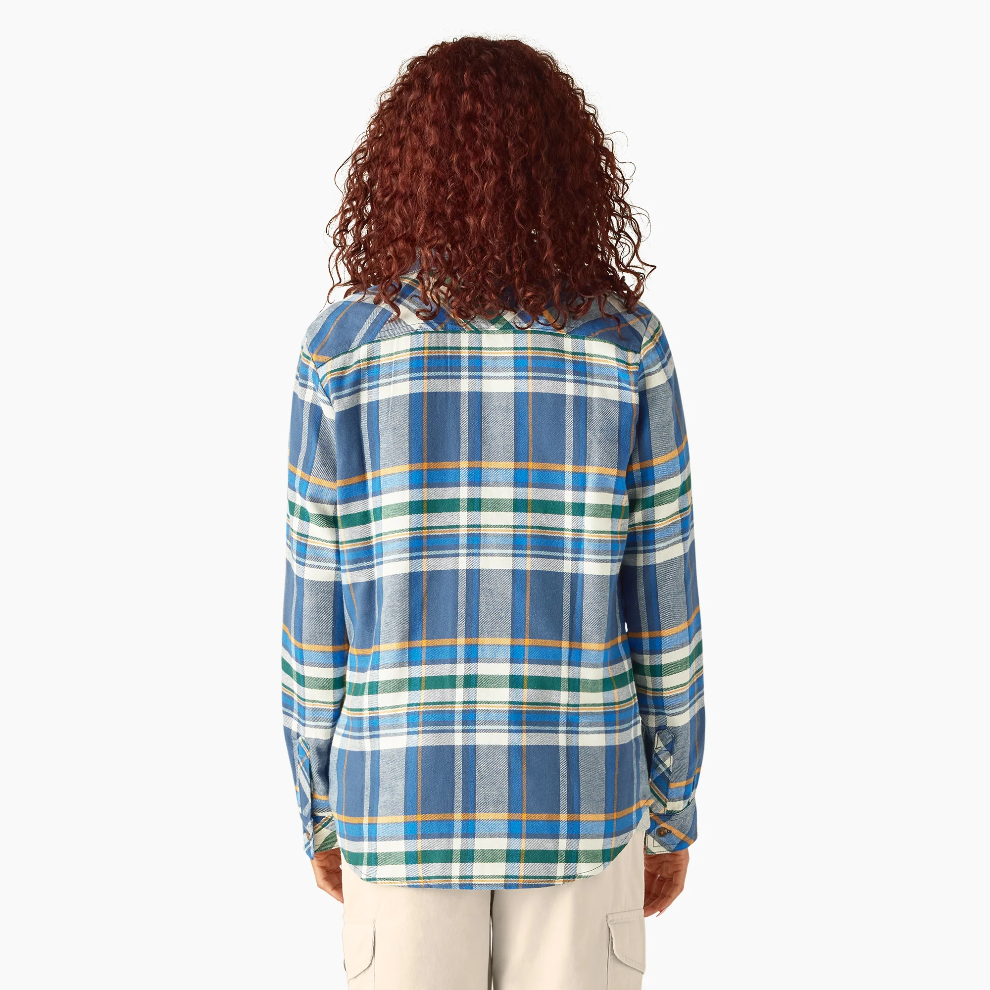 Women's Plaid Flannel Long Sleeve Shirt - Image 2