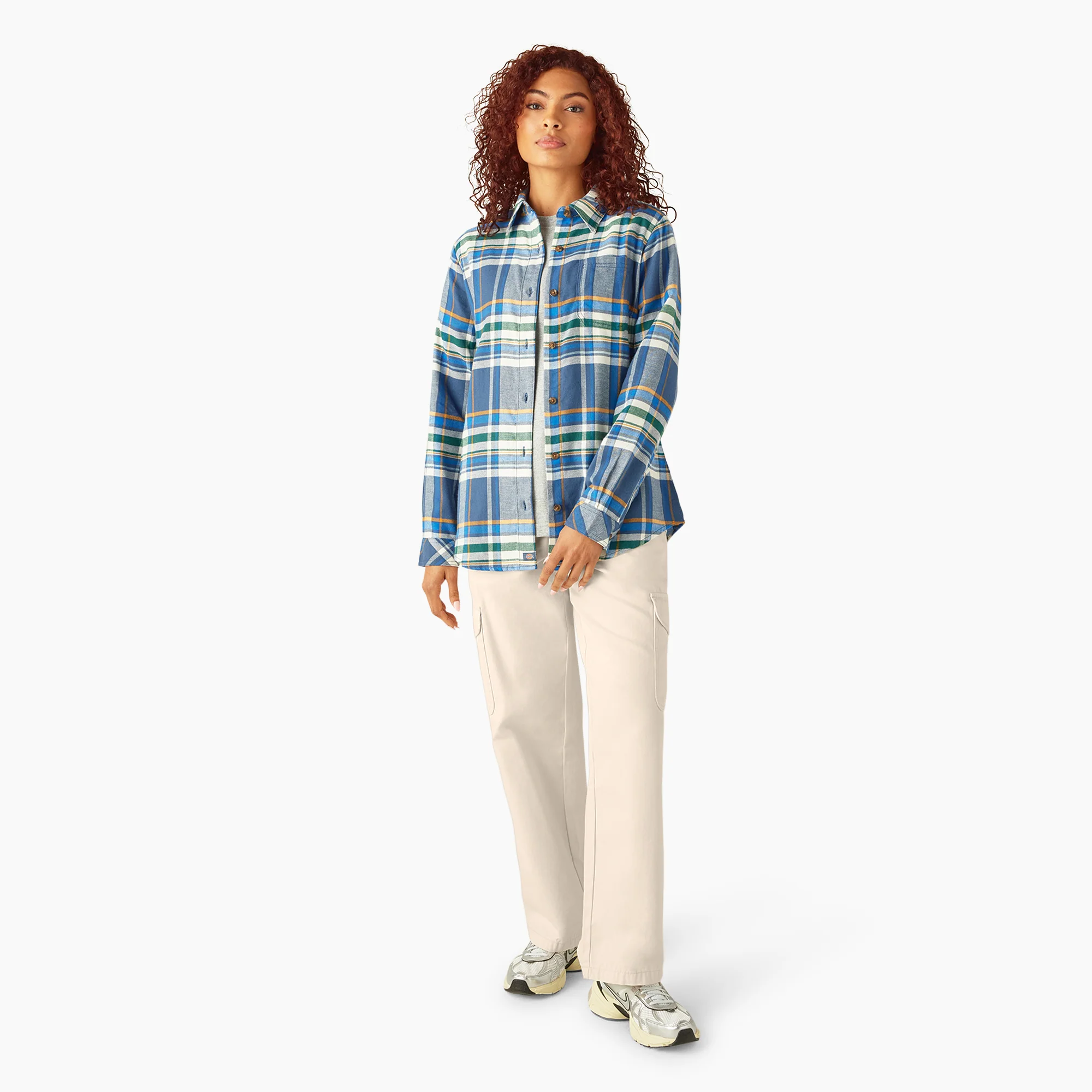 Women's Plaid Flannel Long Sleeve Shirt - Image 4