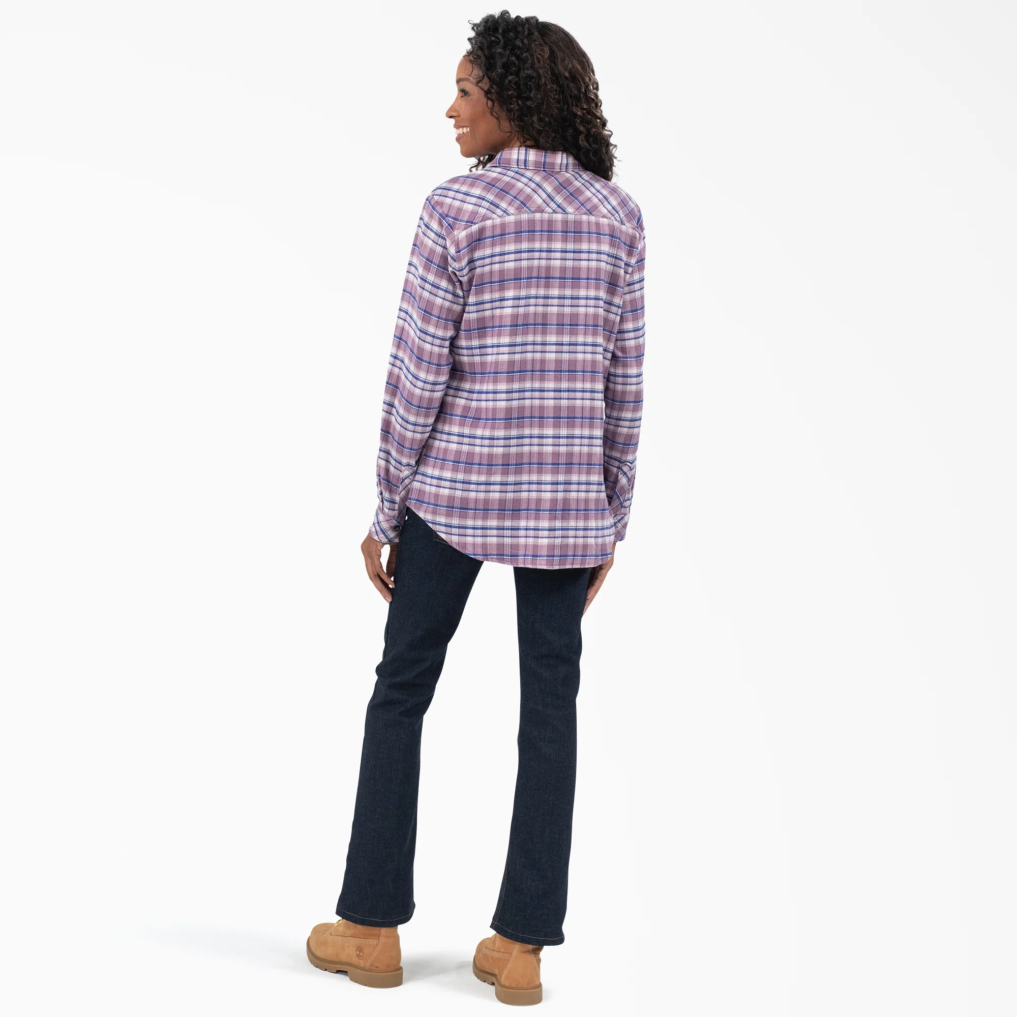 Women's Plaid Flannel Long Sleeve Shirt - Image 5