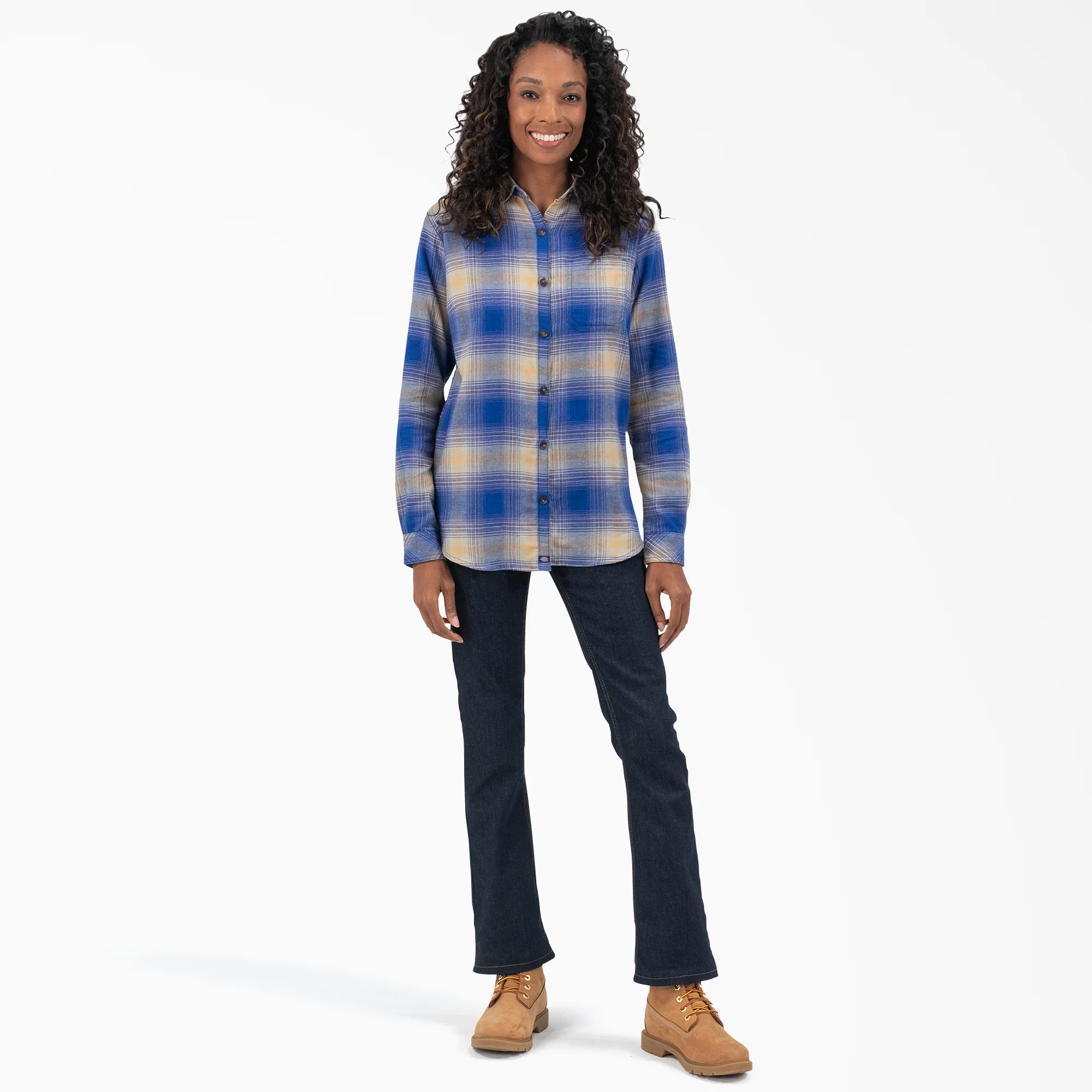 Women's Plaid Flannel Long Sleeve Shirt - Image 4