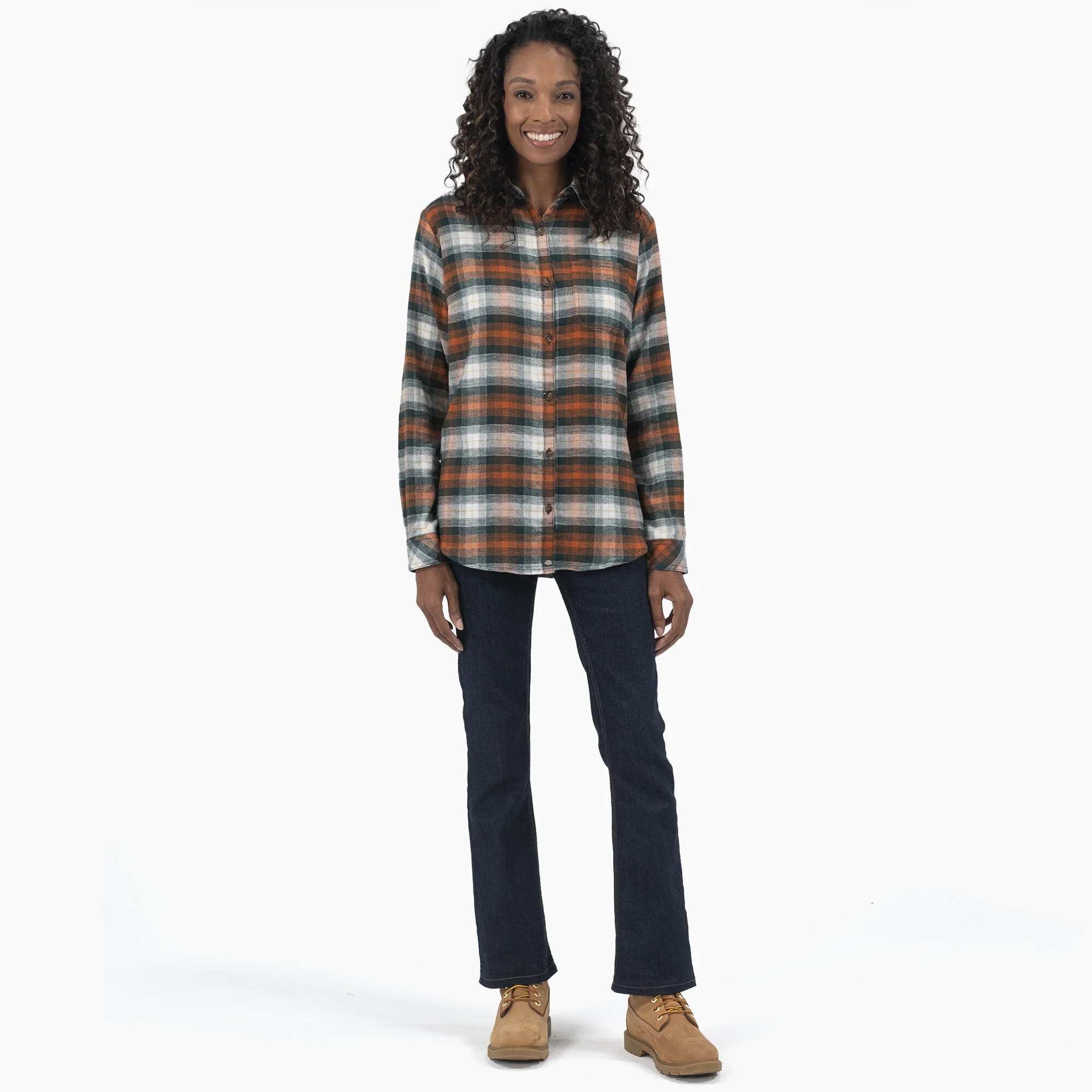 Women's Plaid Flannel Long Sleeve Shirt - Image 4