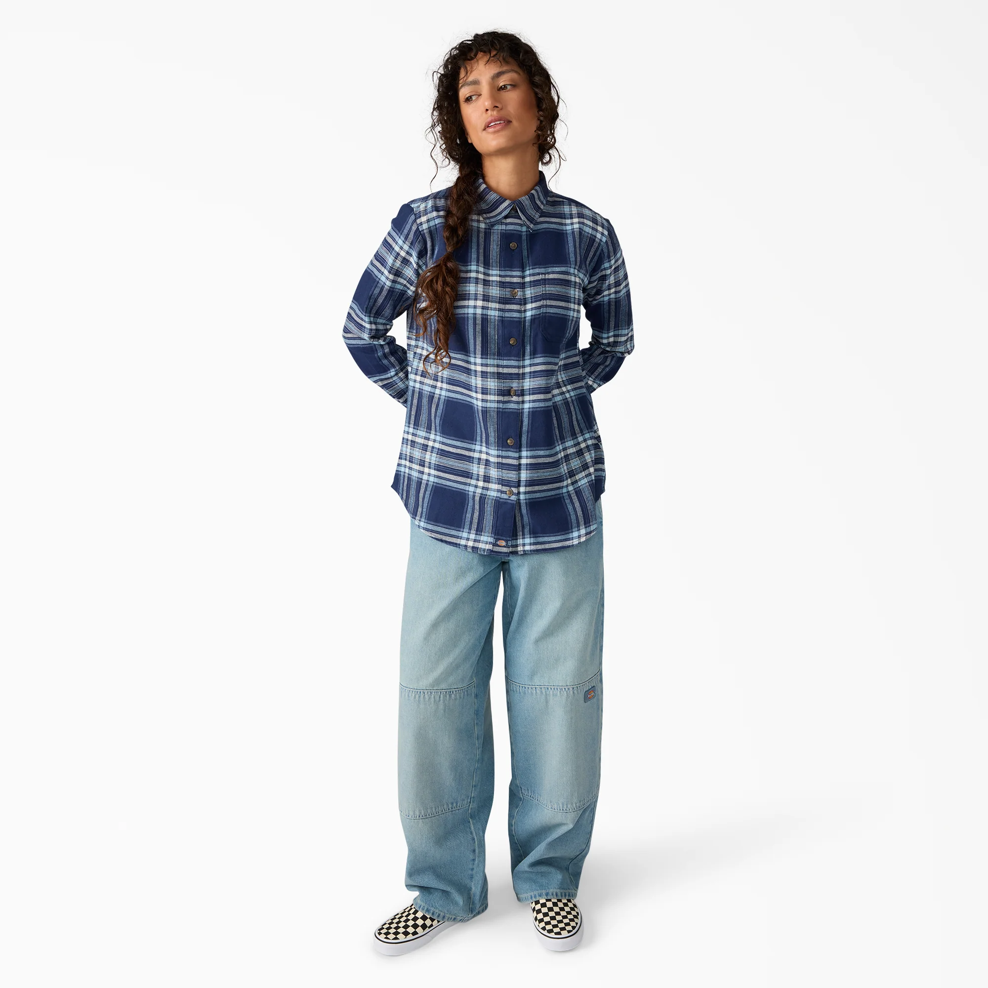Women's Plaid Flannel Long Sleeve Shirt - Image 4