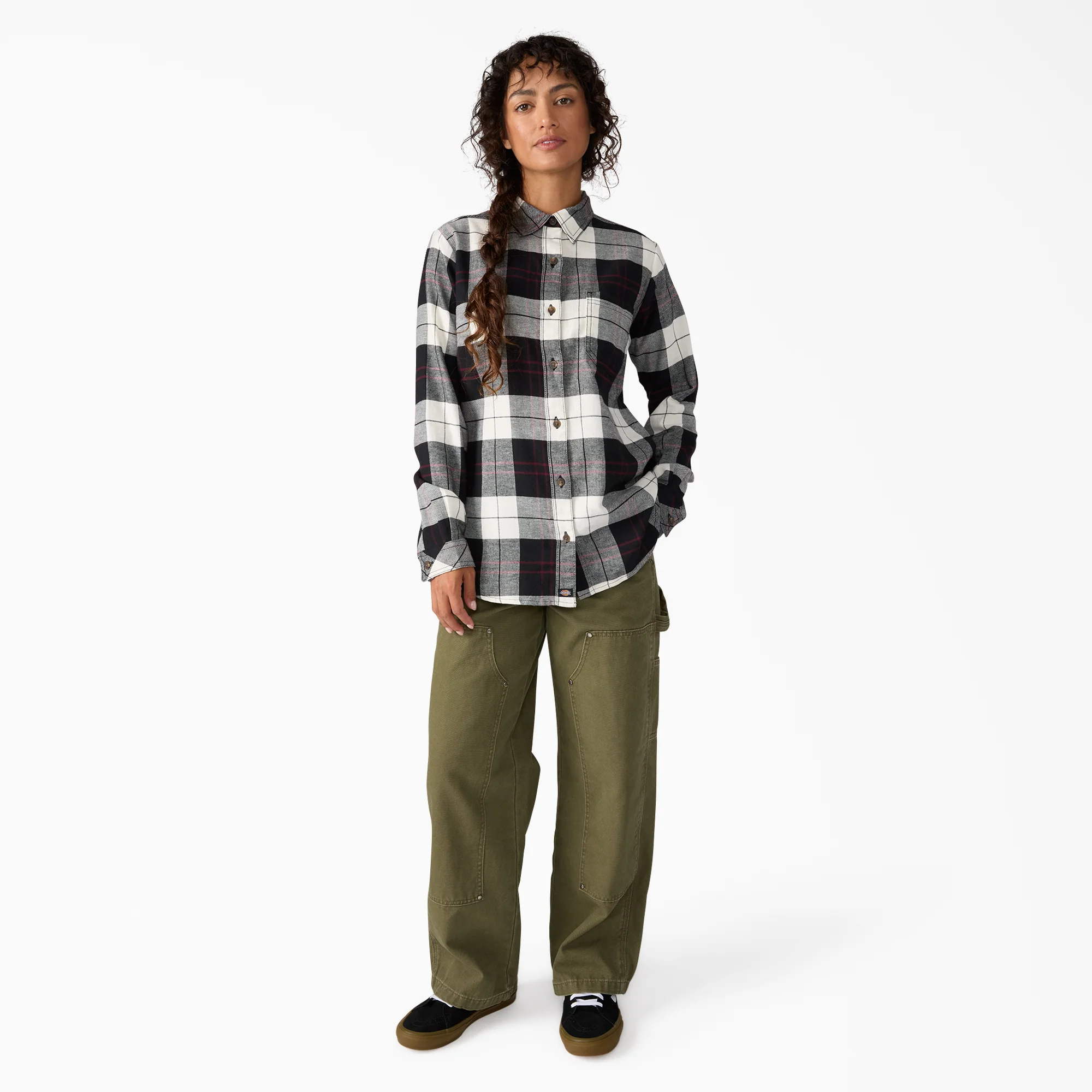 Women's Plaid Flannel Long Sleeve Shirt - Image 4